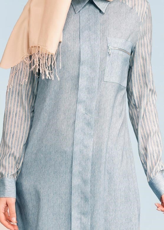 Tesettür giyim MAVİ 4921-1 ROSA 9783 TUNİK 38/46 TEK40