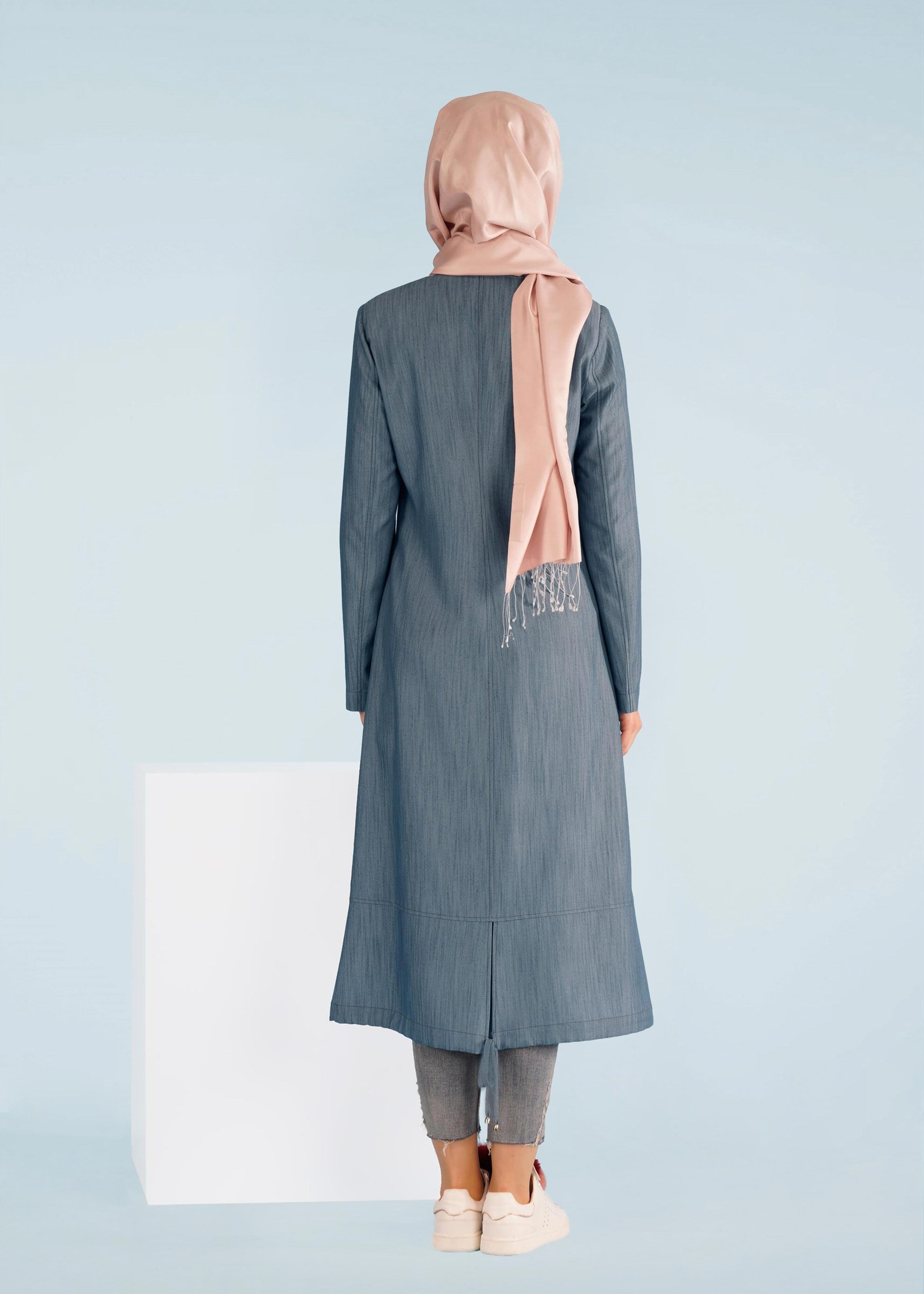 Tesettür giyim LACİVERT 1008 17575 TRENCH 38/46