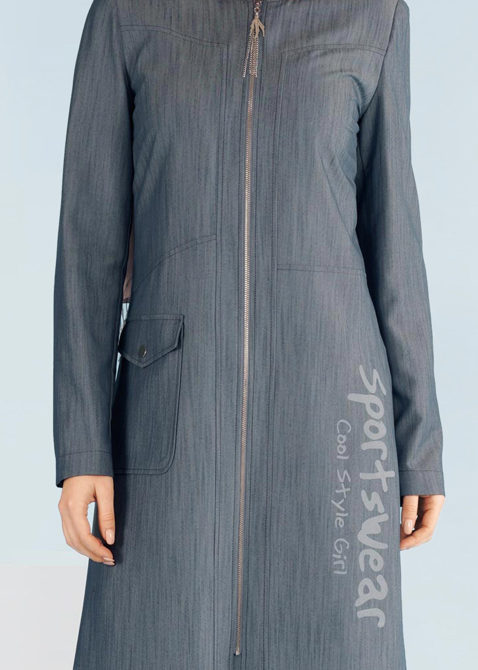 Tesettür giyim LACİVERT 1008 17575 TRENCH 38/46