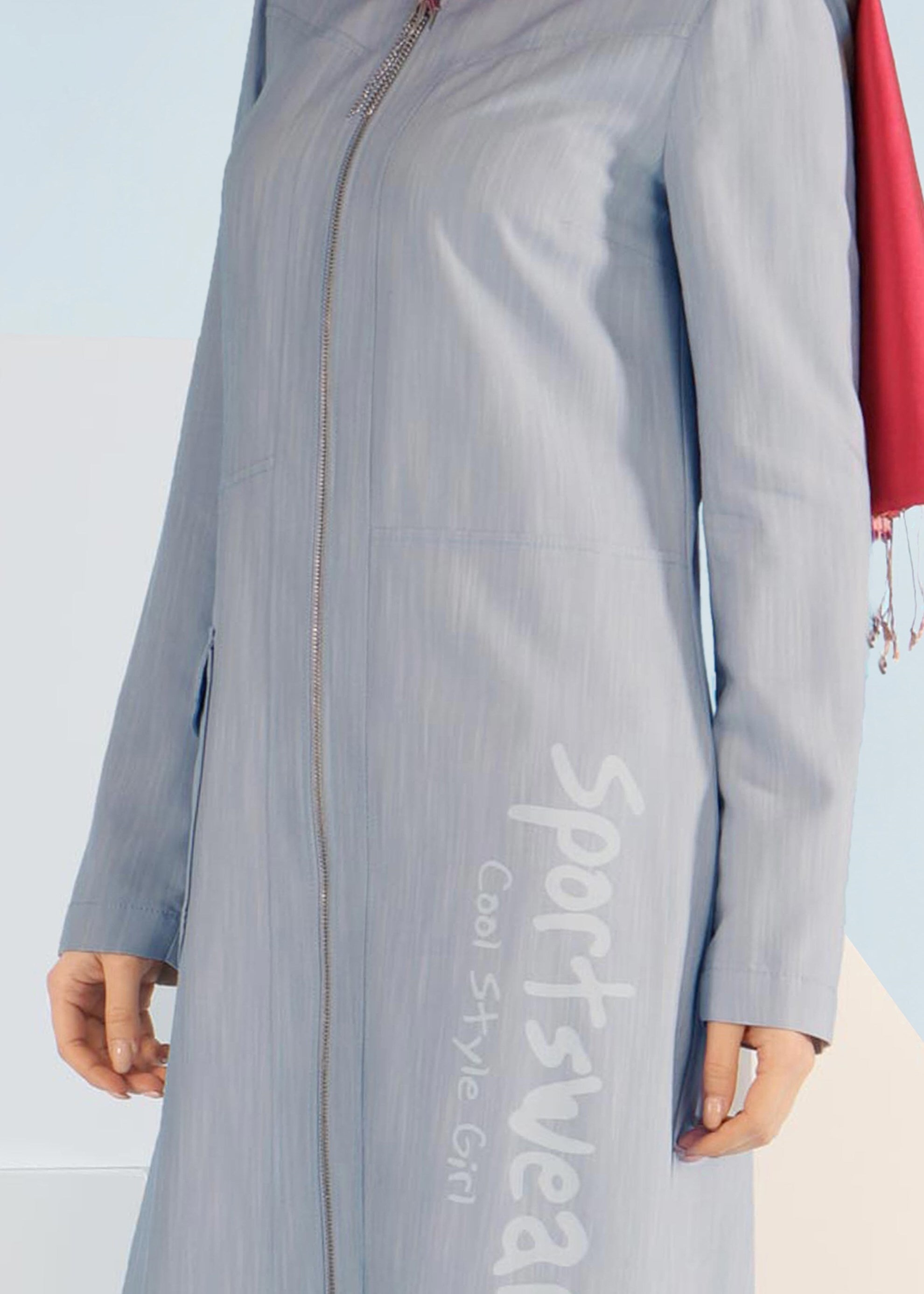 Tesettür giyim MAVİ 1008 17575 TRENCH 38/46