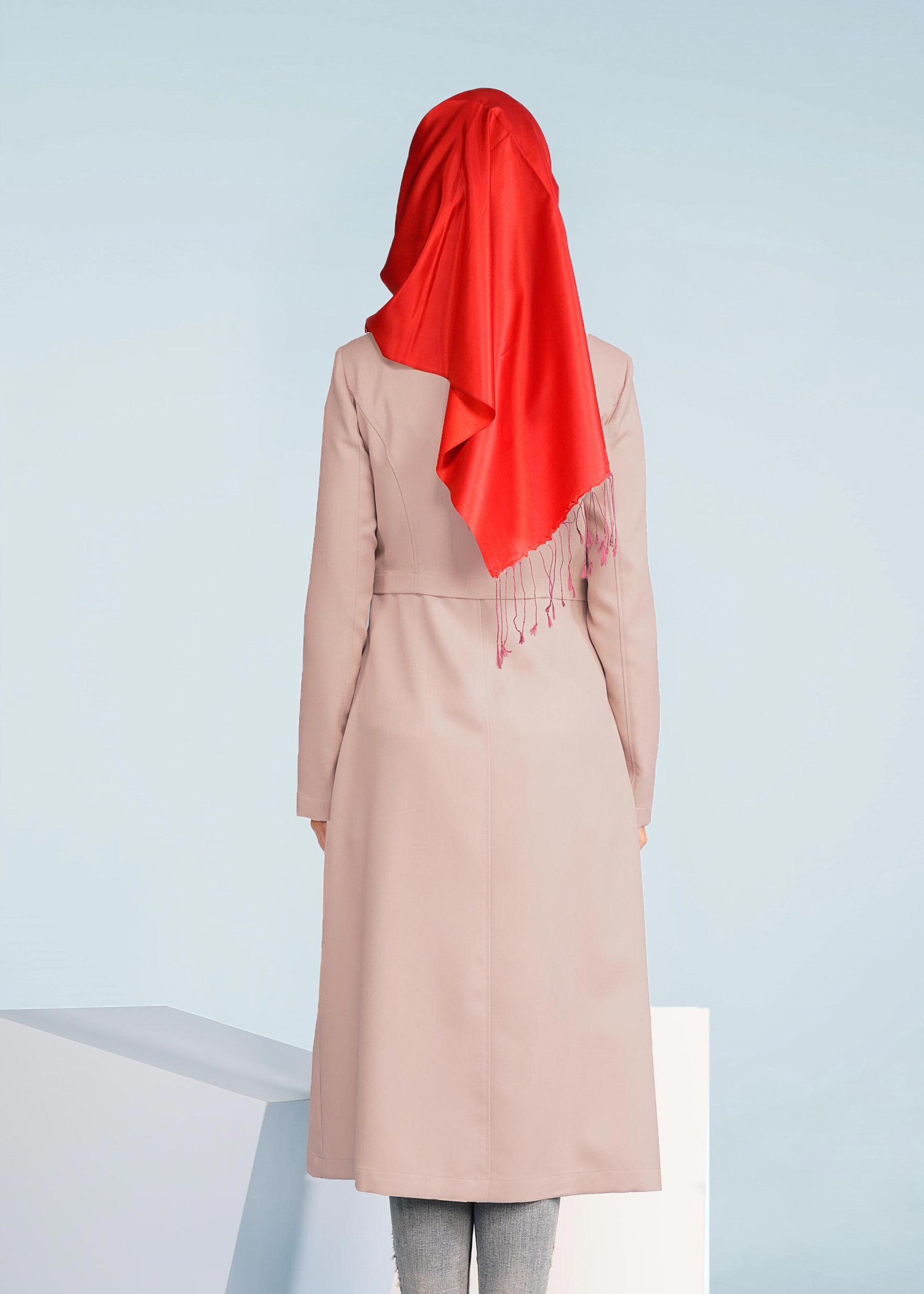 Tesettür giyim BEJ 1014 TAYLOR TRENCH 38/44 TEK40