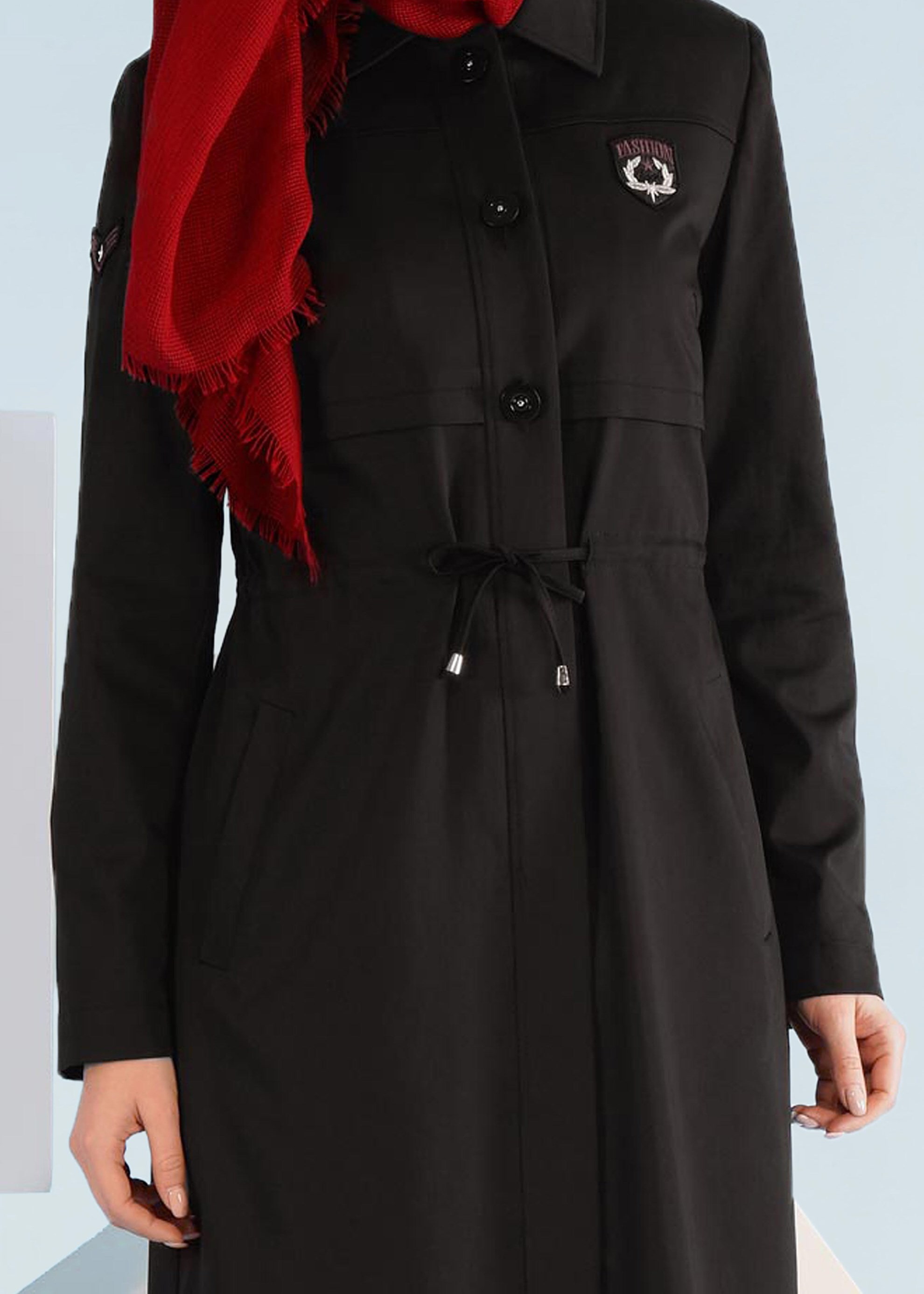 Tesettür giyim SİYAH 1018 15666 TRENCH 36/44