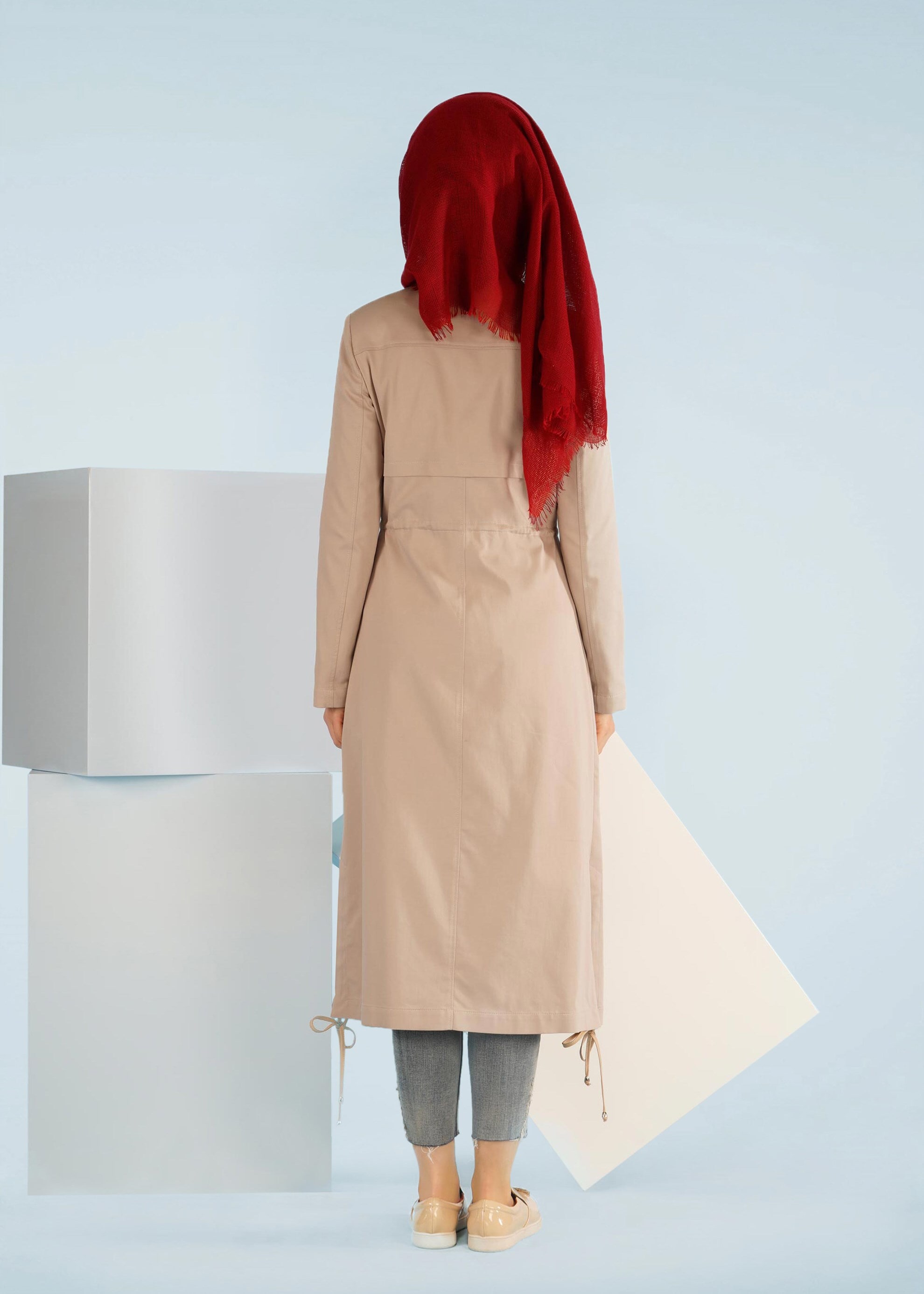 Tesettür giyim BEJ 1018 15666 TRENCH 36/44