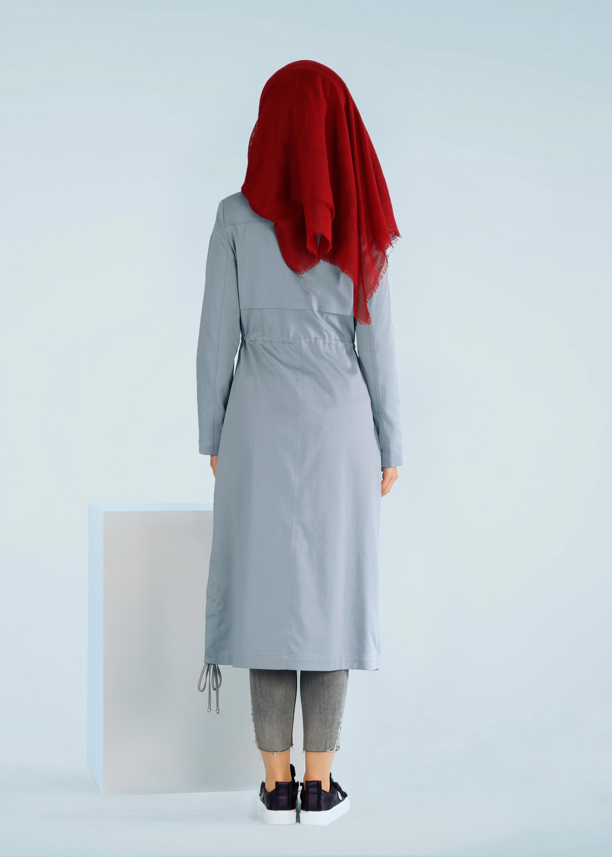 Tesettür giyim MAVİ 1018 15666 TRENCH 36/44