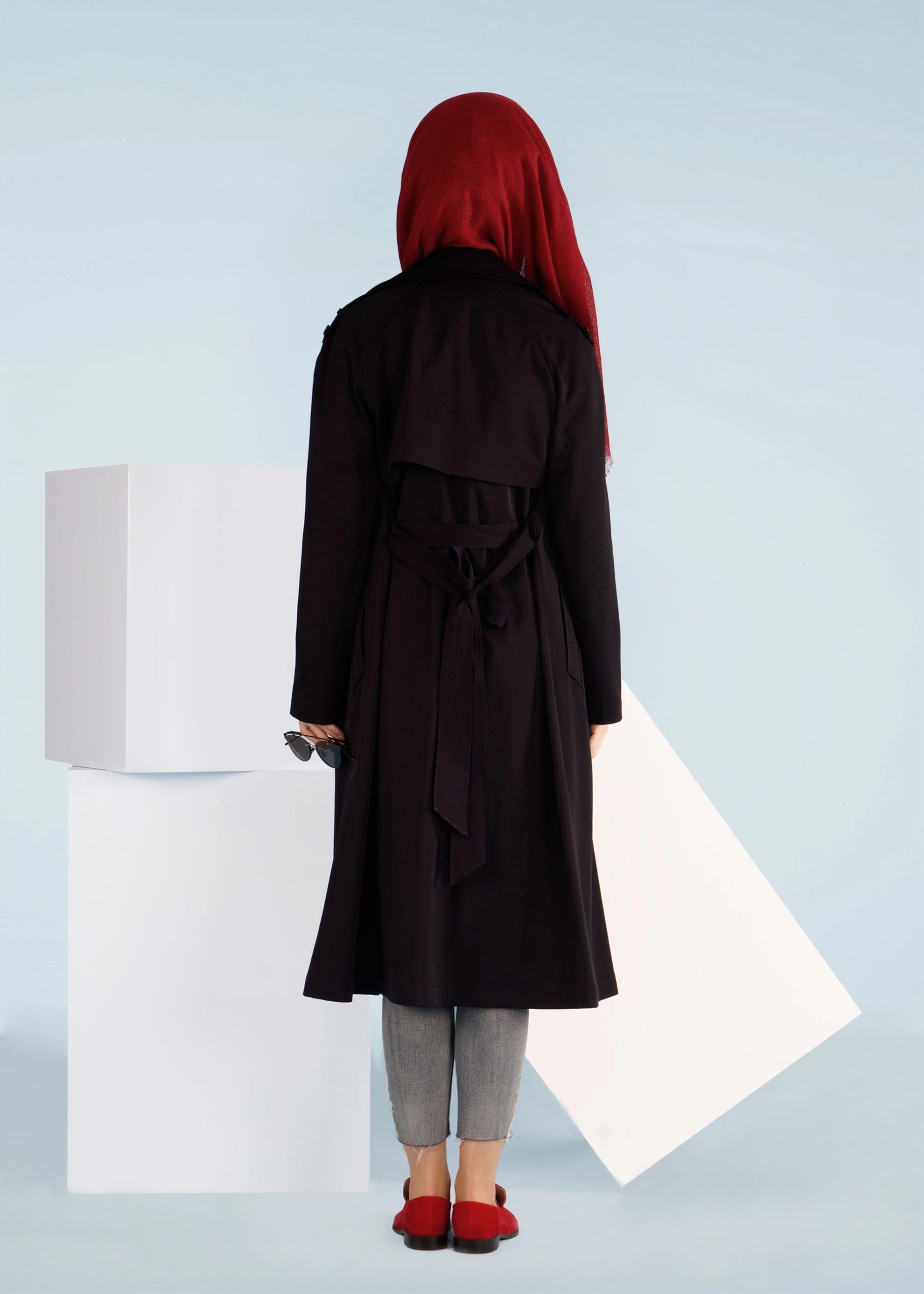 Tesettür giyim SİYAH 1019 YAREN 43717 TRENCH 38/46 TEK38