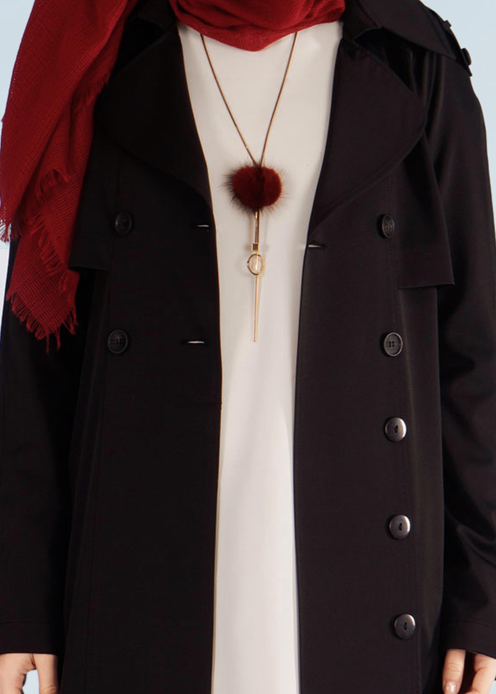 Tesettür giyim SİYAH 1019 YAREN 43717 TRENCH 38/46 TEK38