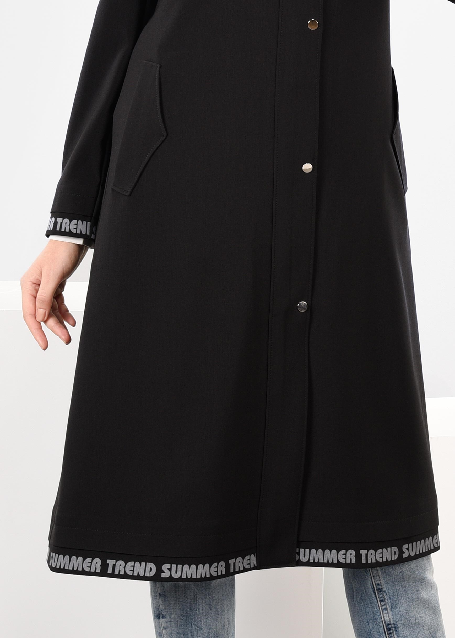 Tesettür giyim SİYAH YAZI DETAYLI ÇITÇITLI TUNİK 1104