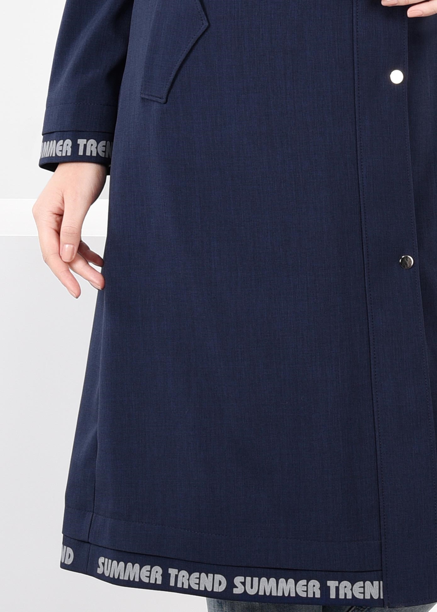 Tesettür giyim LACİVERT YAZI DETAYLI ÇITÇITLI TUNİK 1104