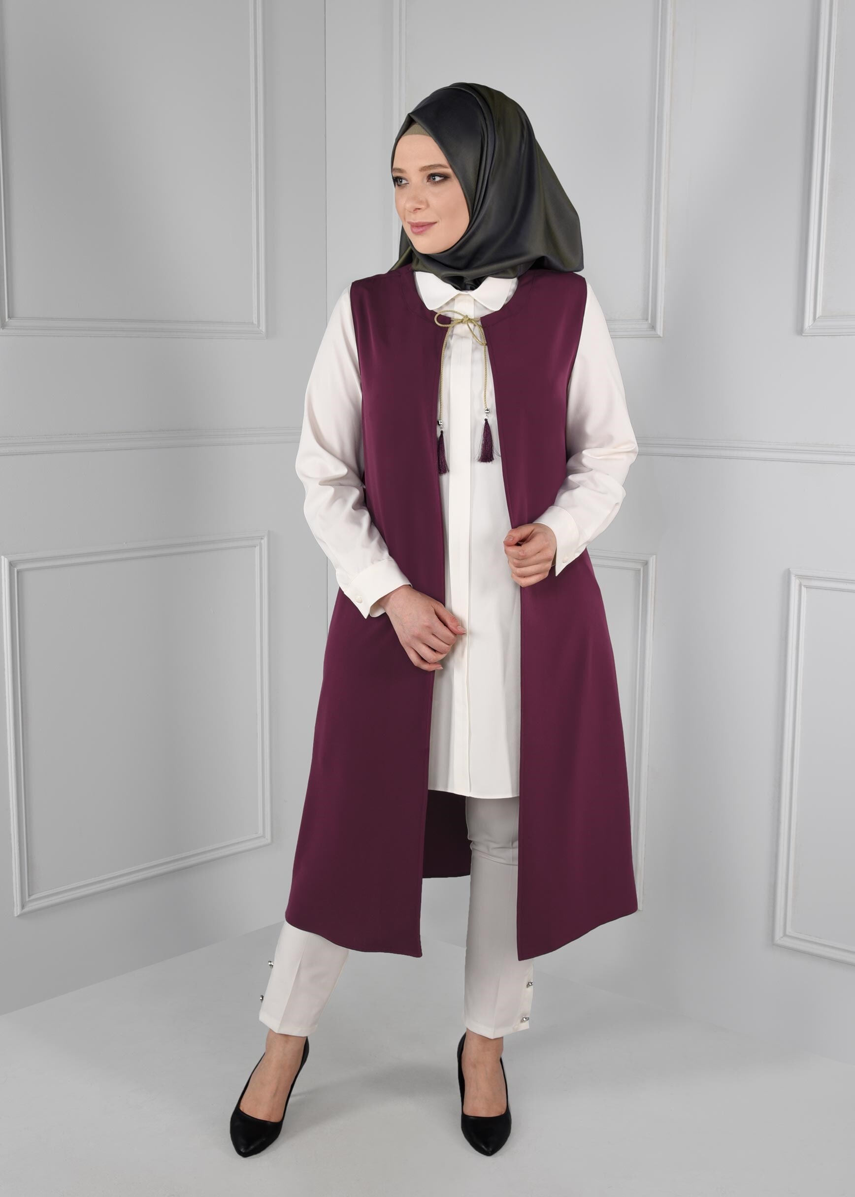 Vêtements hijab PRUNE GILET BRODÉ FLORAL 2721