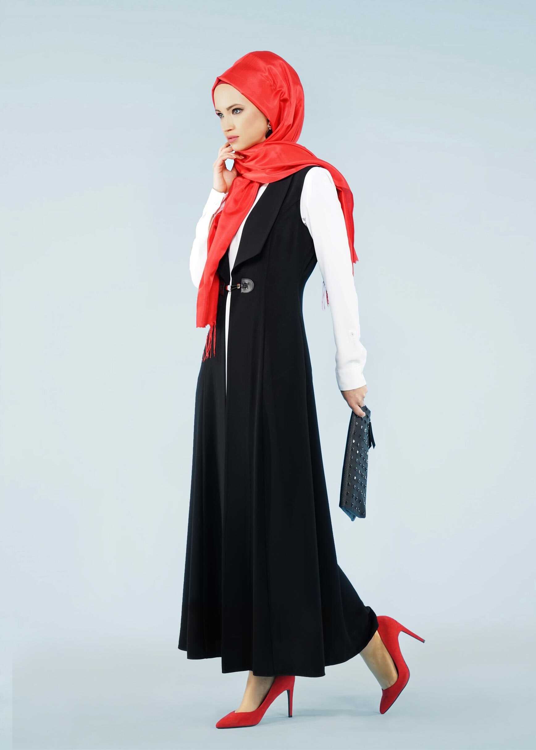 Tesettür giyim SİYAH 4080 FARAH 6288 YELEK 38/46 TEK40-42