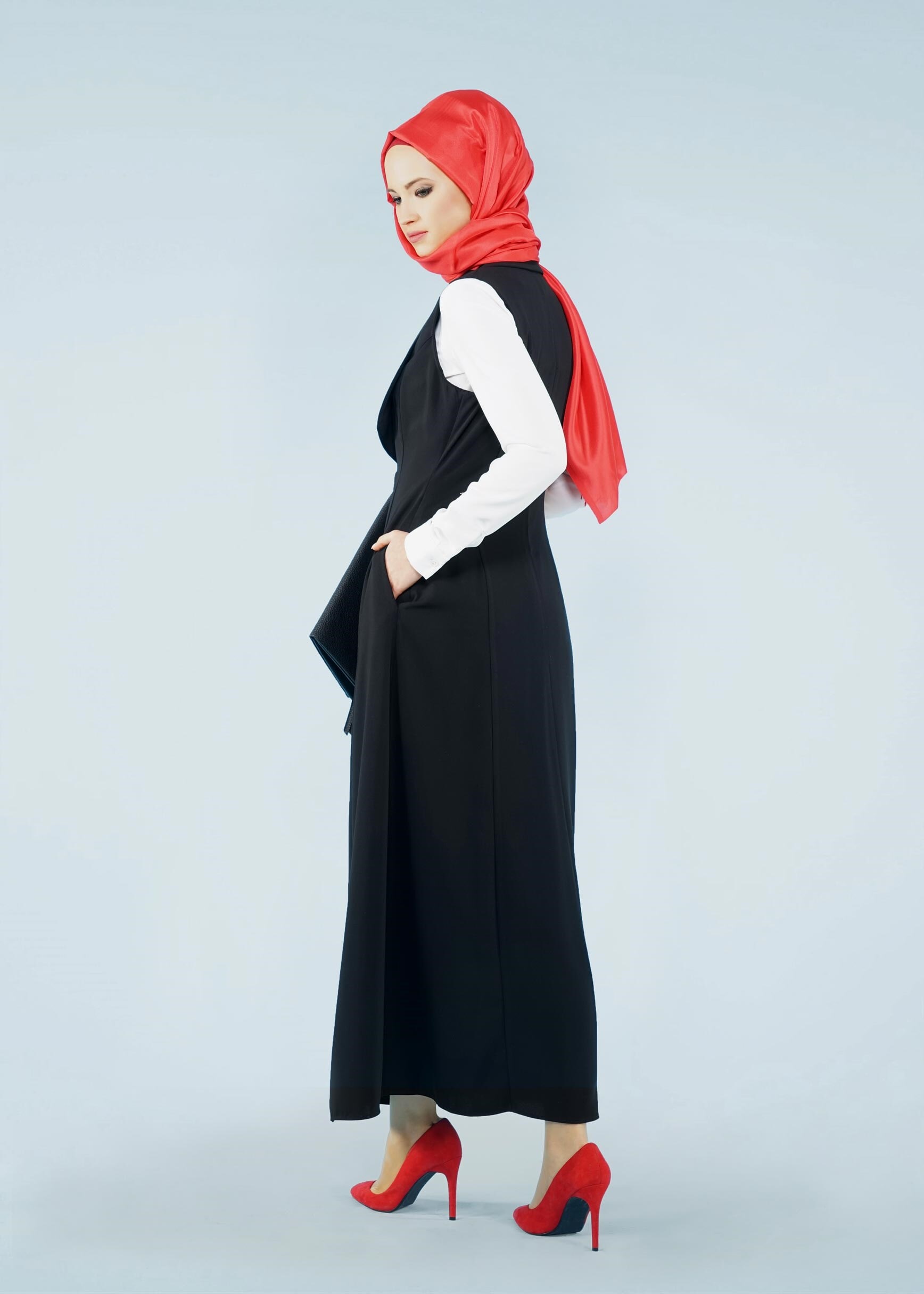 Tesettür giyim SİYAH 4080 FARAH 6288 YELEK 38/46 TEK40-42