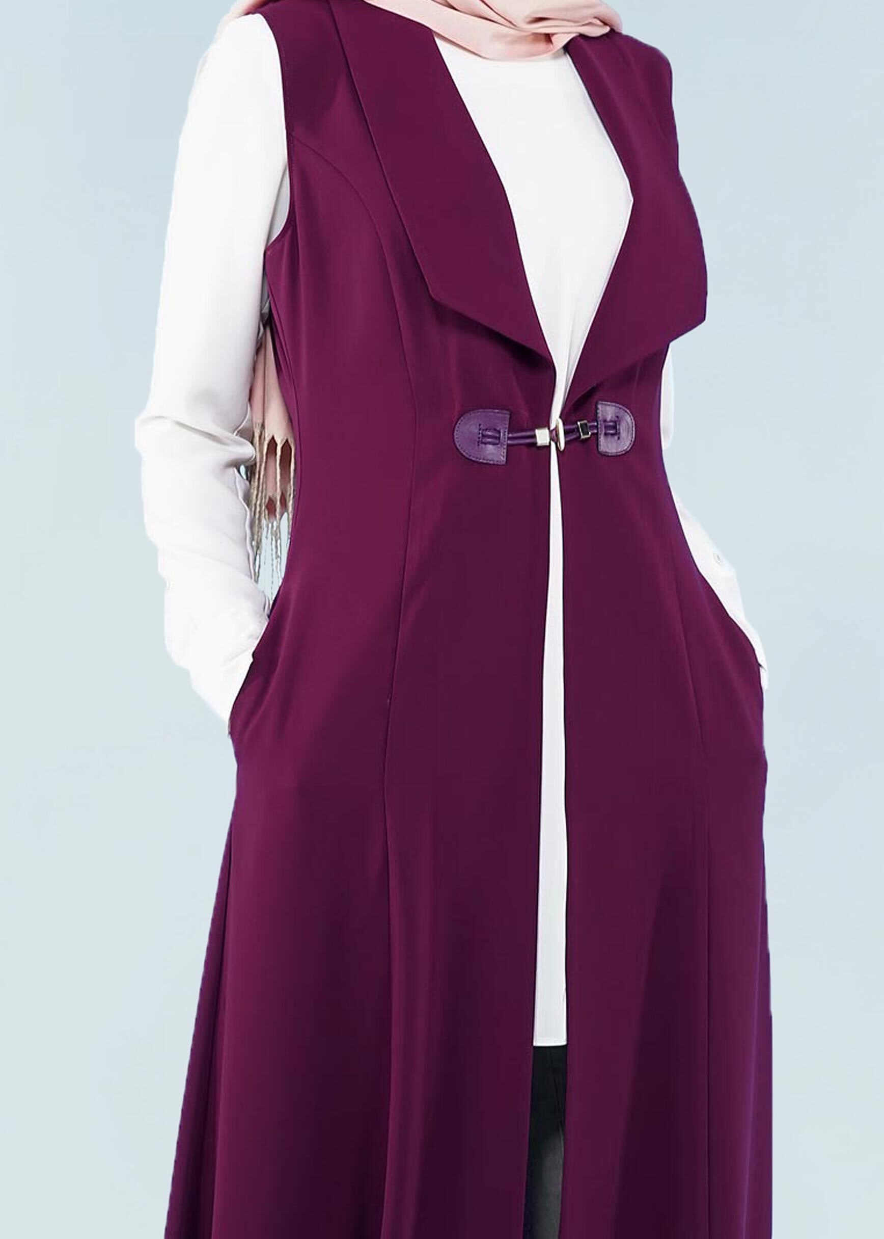 Tesettür giyim MOR 4080 FARAH 6288 YELEK 38/46 TEK40-42