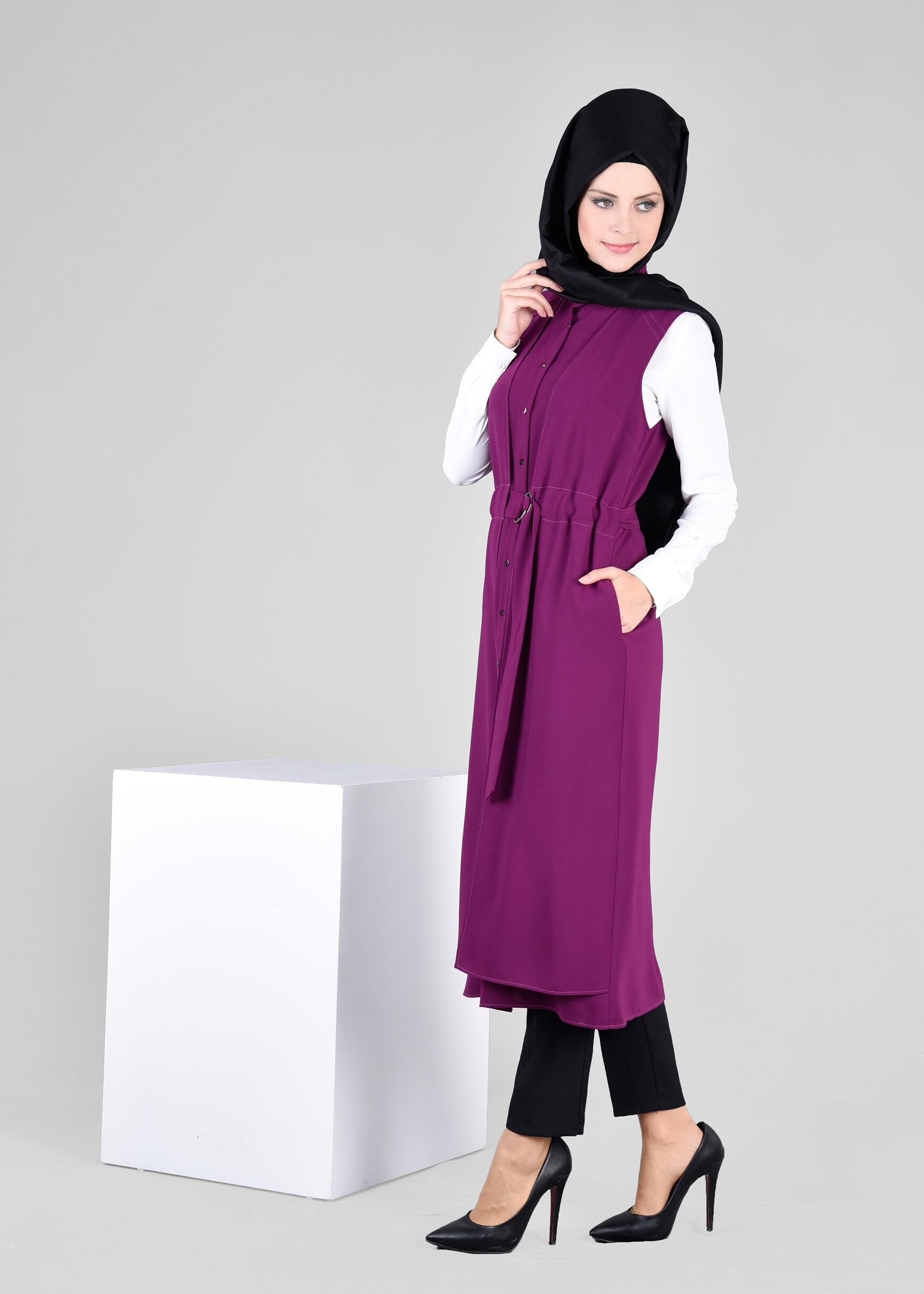Tesettür giyim MOR 4128 ELVAN 3731 YELEK 38/46 TEK40