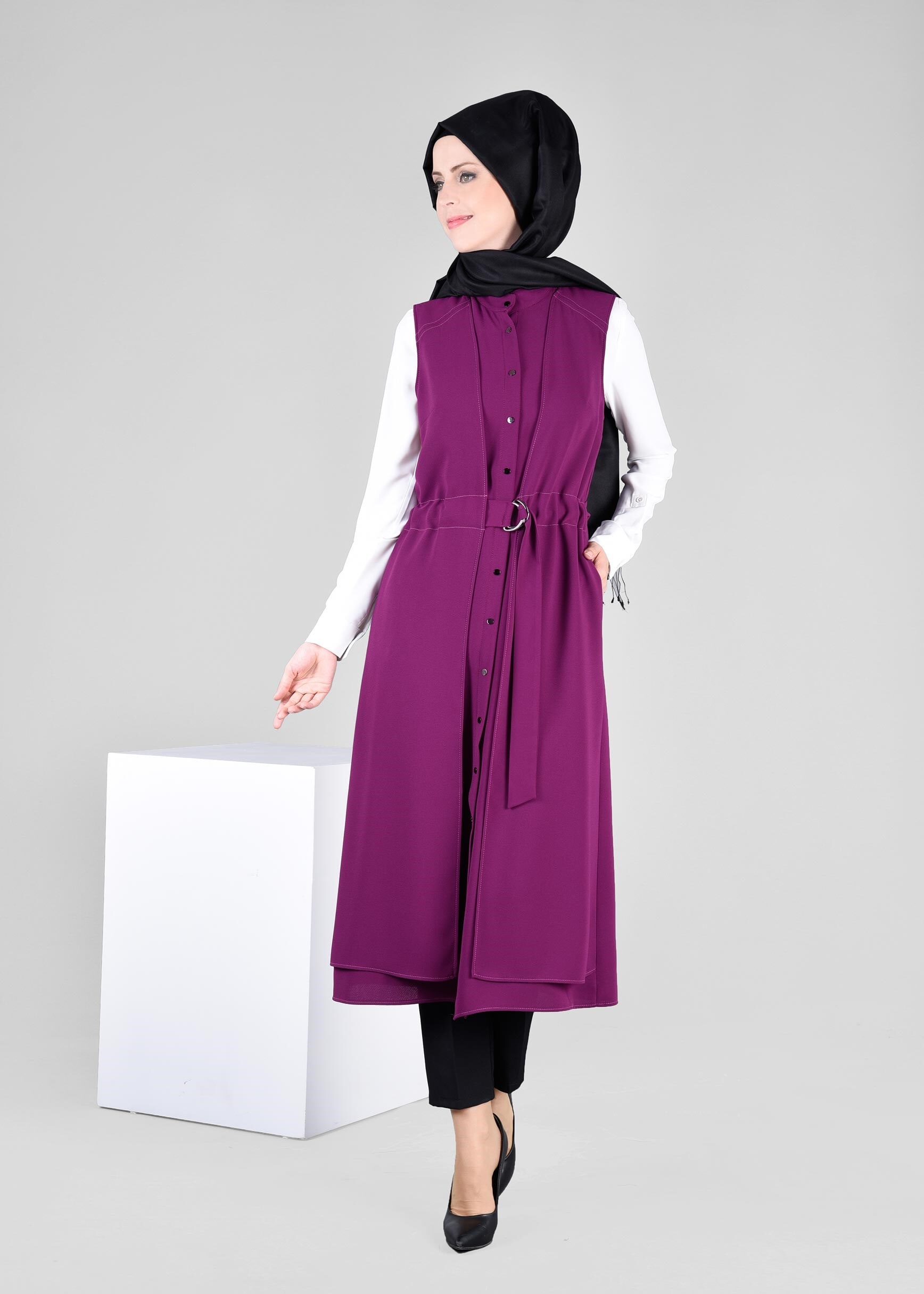 Tesettür giyim MOR 4128 ELVAN 3731 YELEK 38/46 TEK40