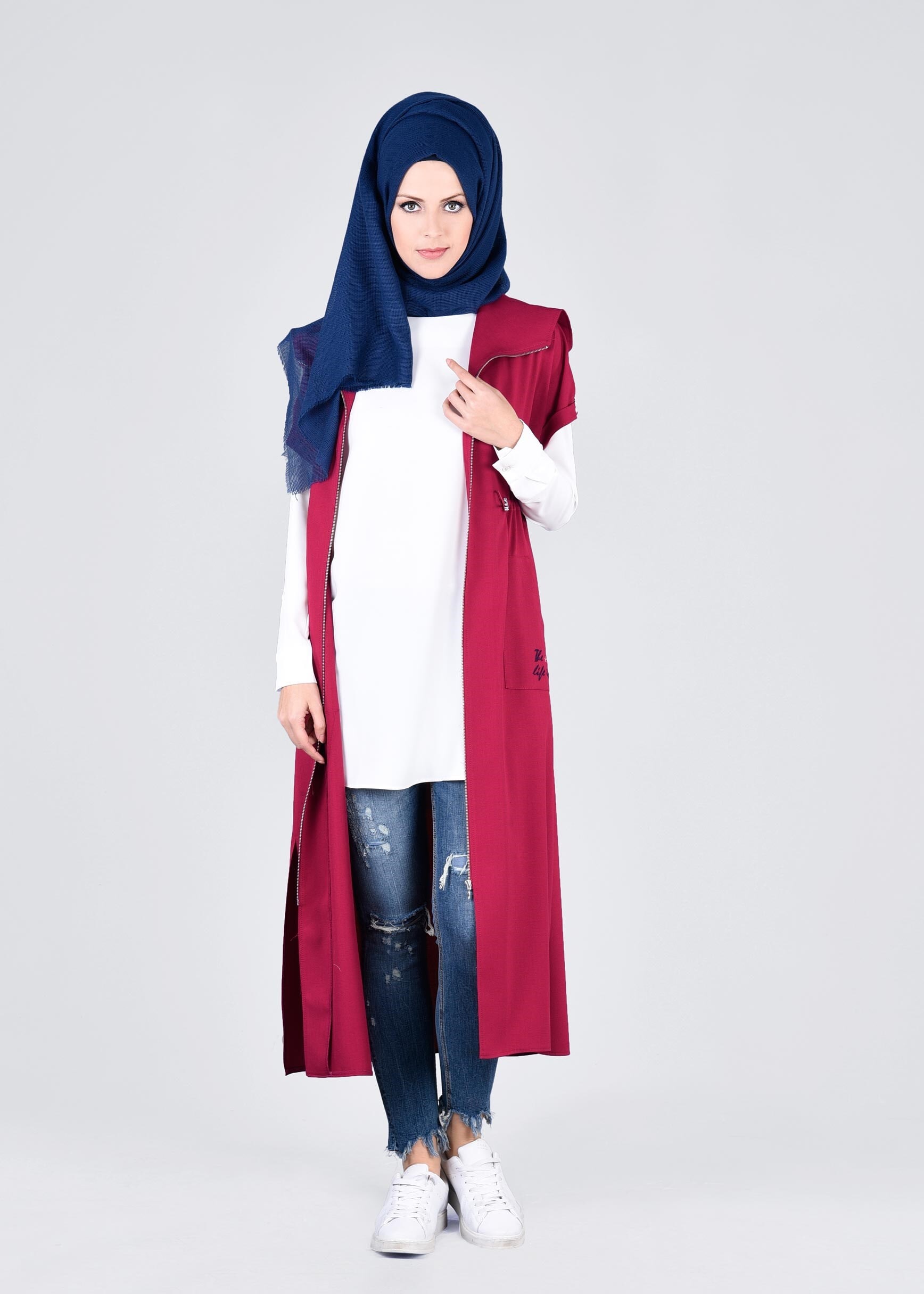 Tesettür giyim FUŞYA 4203 ESTE 7446 YELEK 36/44 TEK38