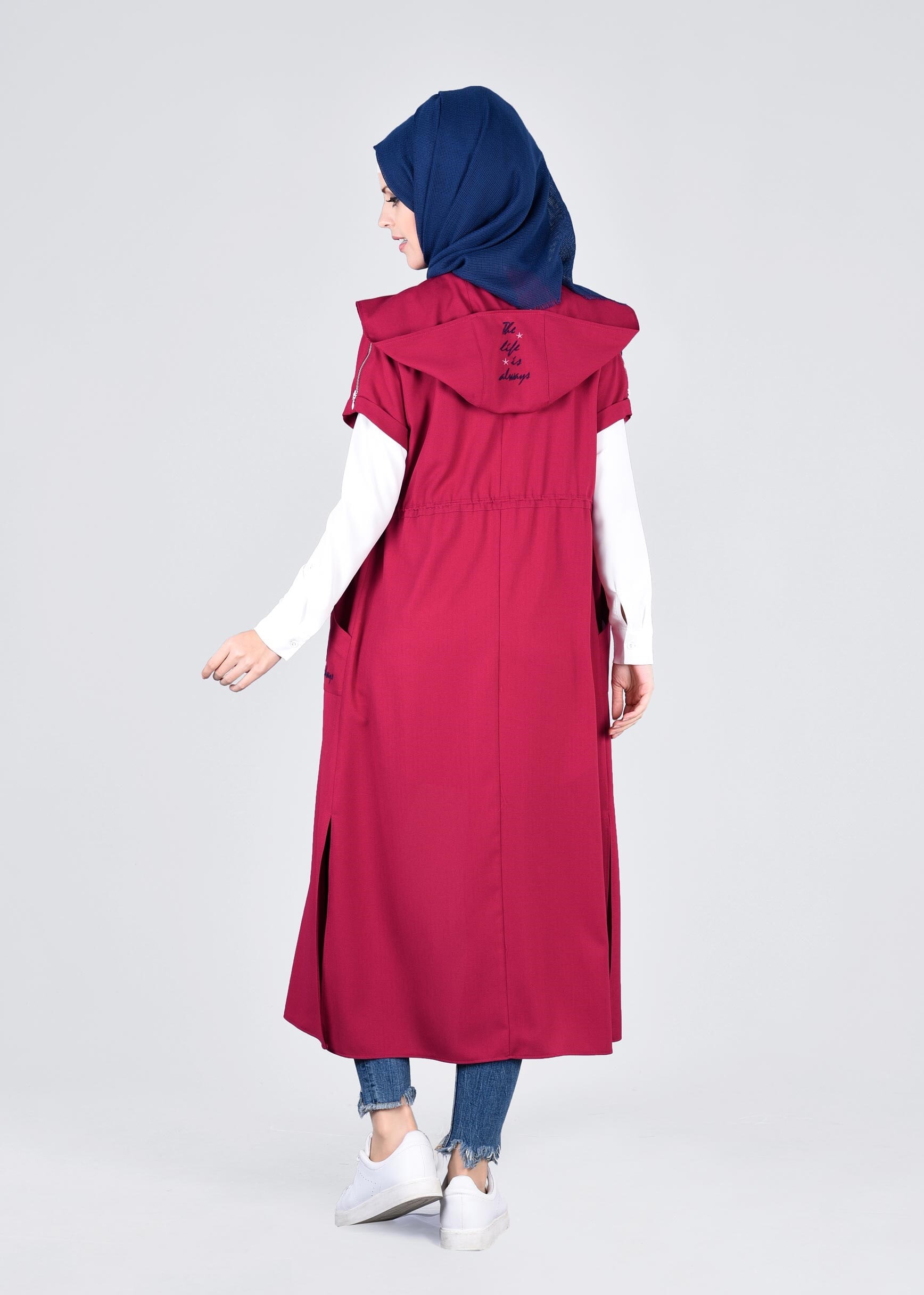 Tesettür giyim FUŞYA 4203 ESTE 7446 YELEK 36/44 TEK38