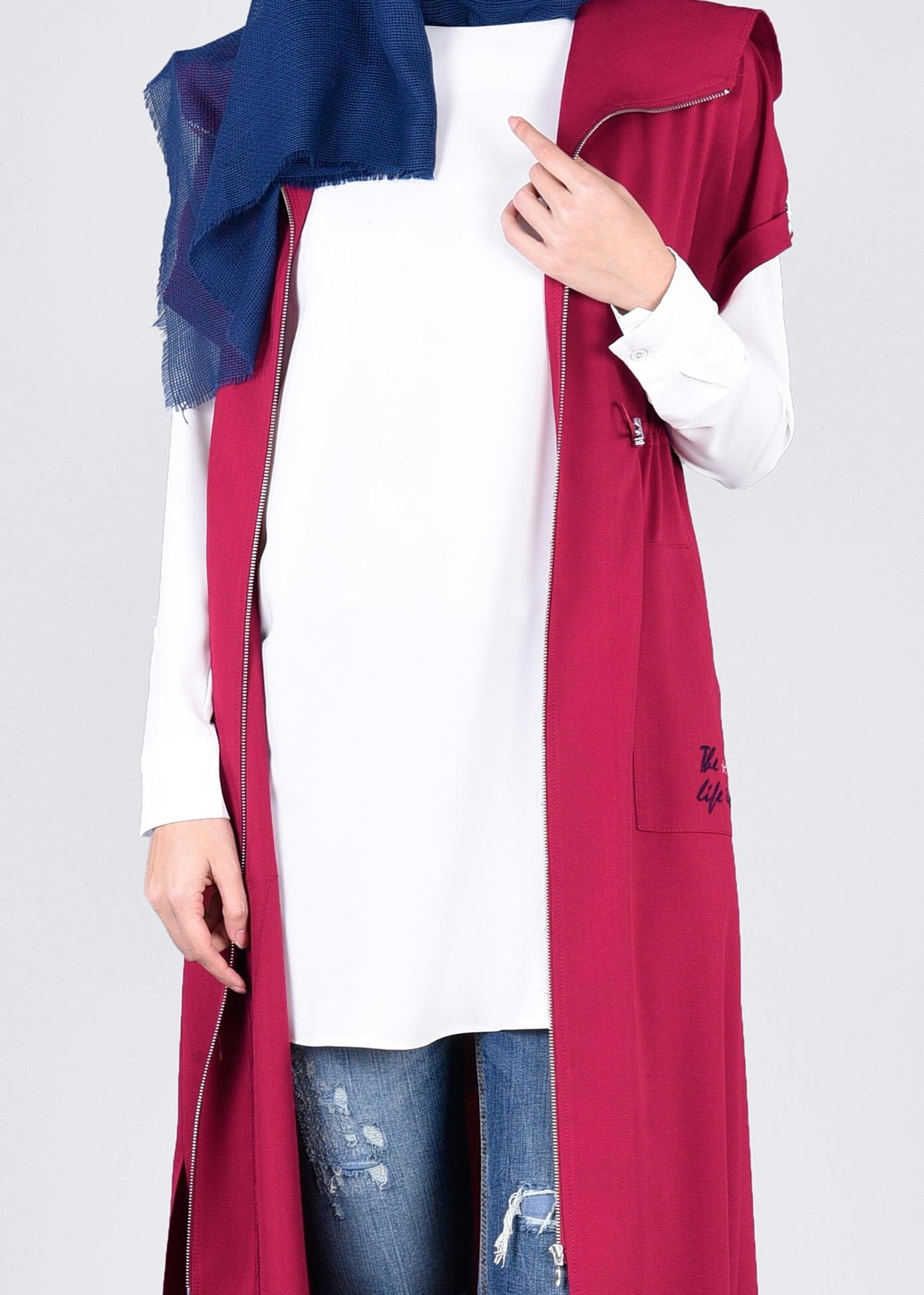 Tesettür giyim FUŞYA 4203 ESTE 7446 YELEK 36/44 TEK38