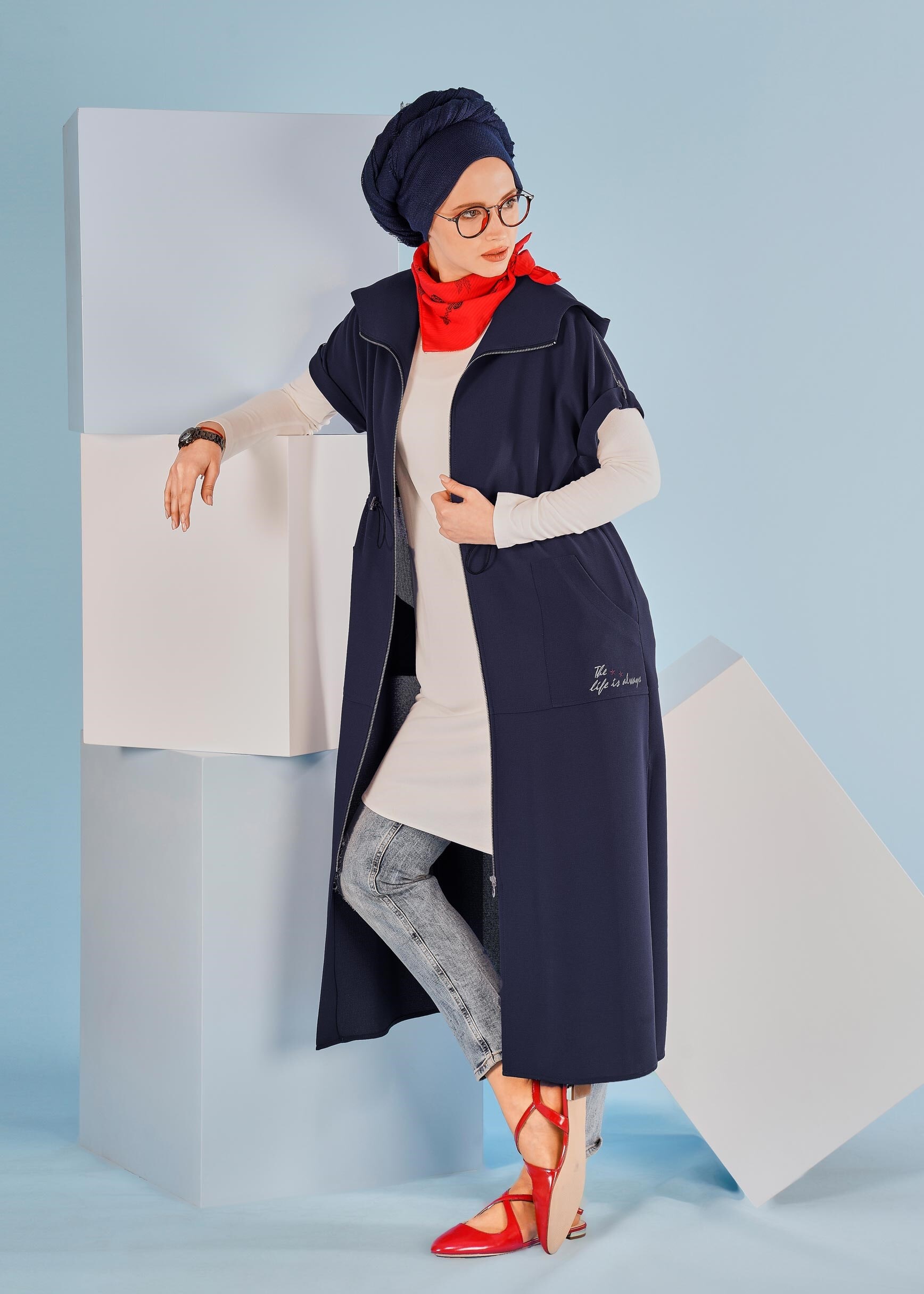 Tesettür giyim LACİVERT 4203 ESTE 7446 YELEK 36/44 TEK38