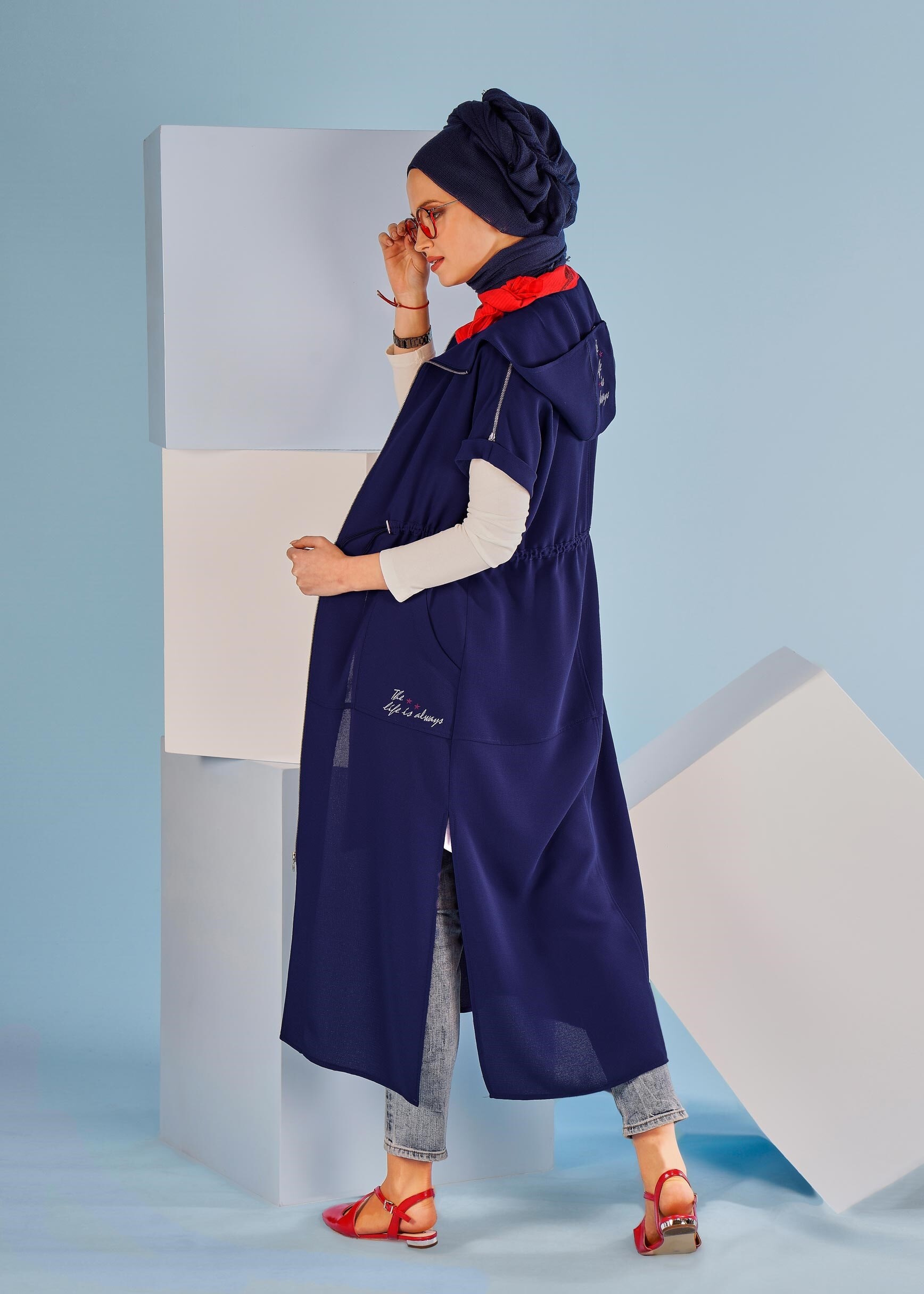 Tesettür giyim LACİVERT 4203 ESTE 7446 YELEK 36/44 TEK38