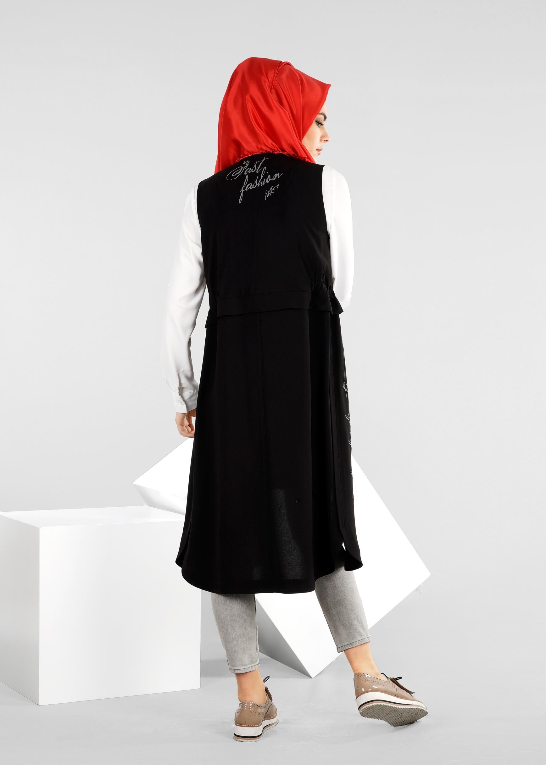 Tesettür giyim SİYAH 4204 7515 YELEK 36/44 TEK38