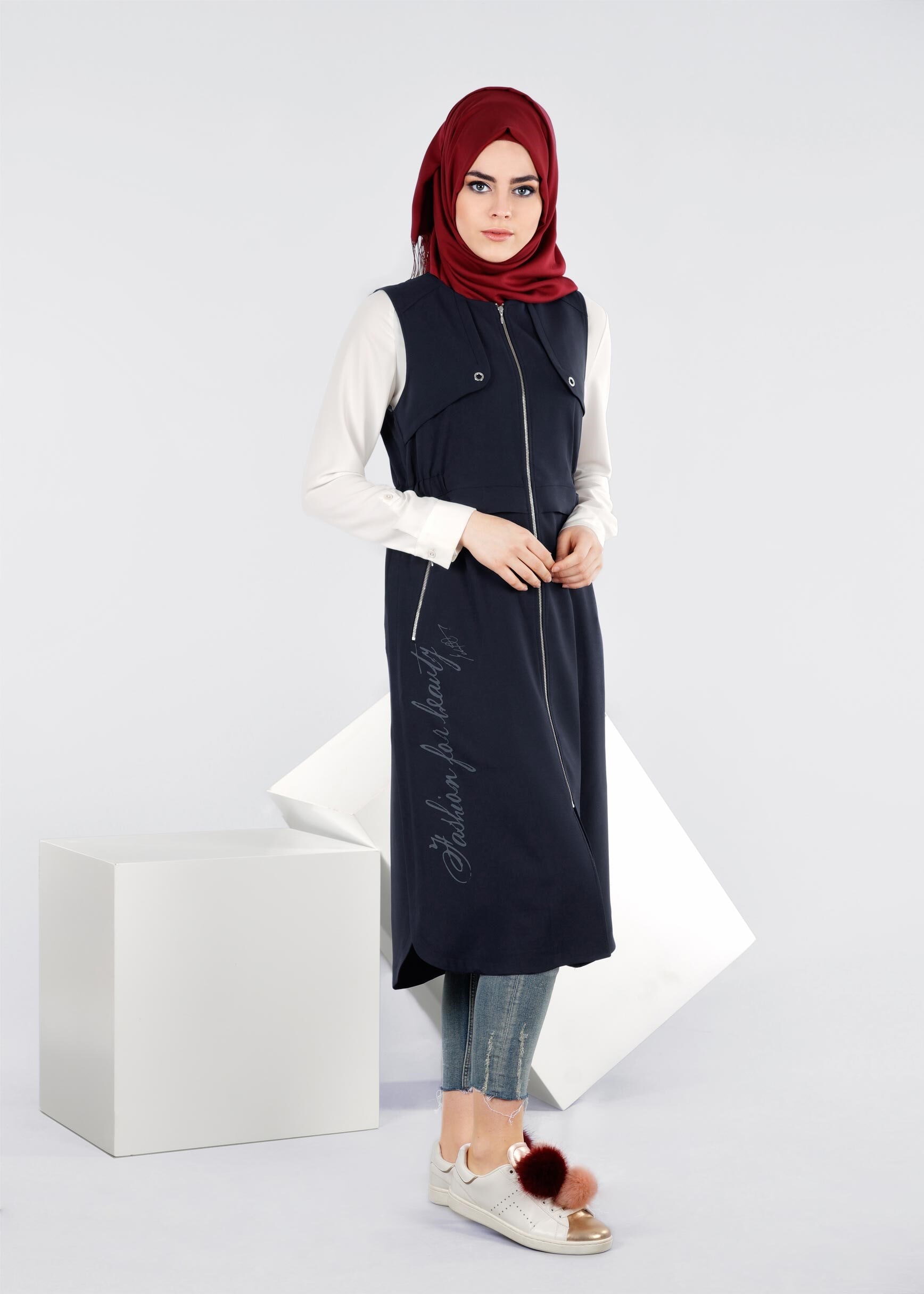 Tesettür giyim LACİVERT 4204 7515 YELEK 36/44 TEK38