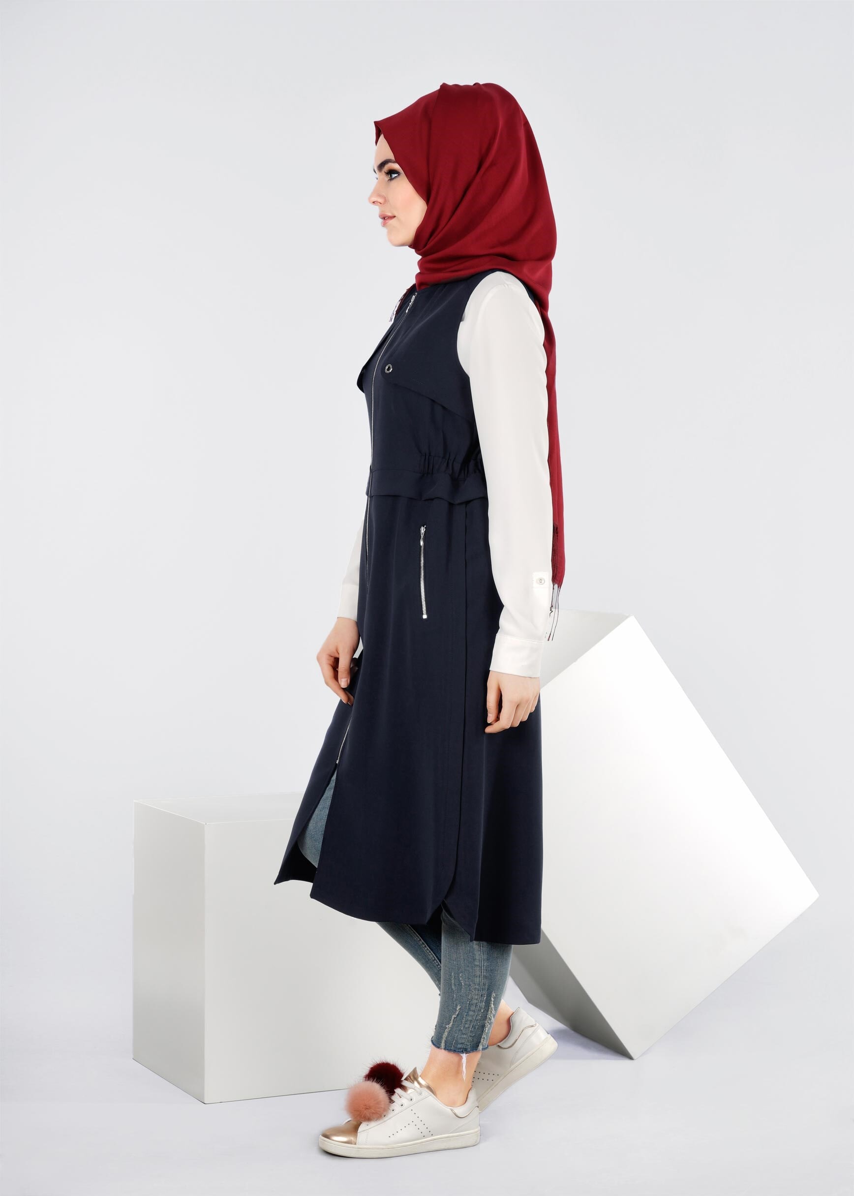 Tesettür giyim LACİVERT 4204 7515 YELEK 36/44 TEK38