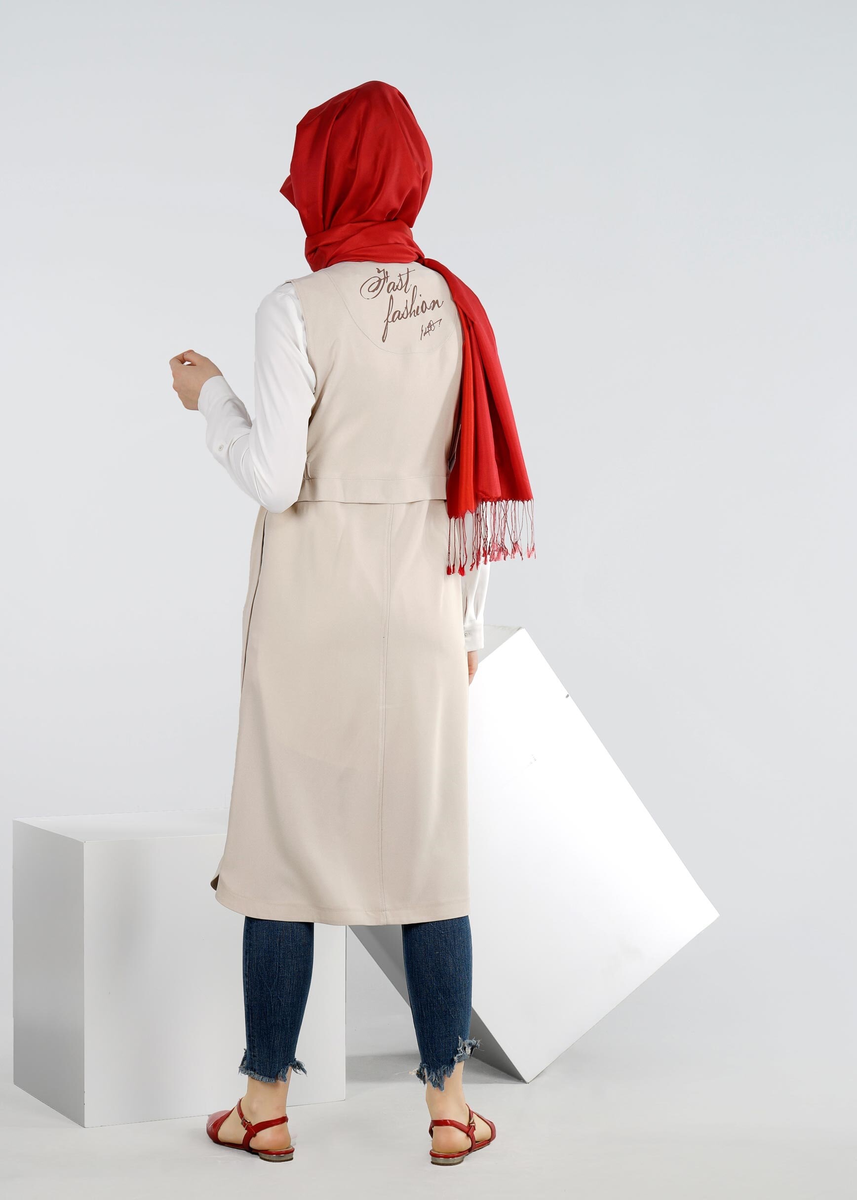 Tesettür giyim BEJ 4204 7515 YELEK 36/44 TEK38