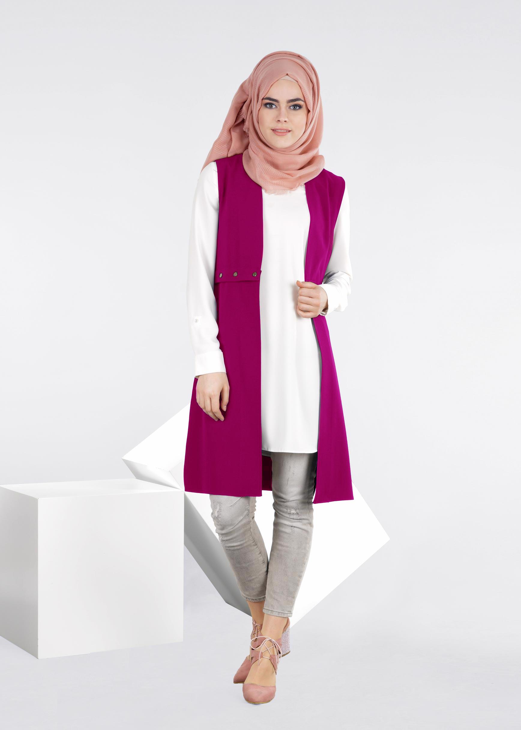 Tesettür giyim FUŞYA 4206 ZADE YELEK 38/44 TEK36