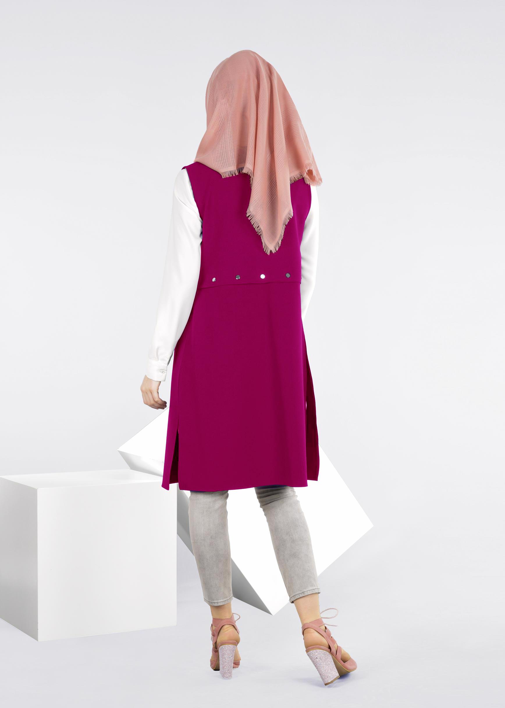 Tesettür giyim FUŞYA 4206 ZADE YELEK 38/44 TEK36