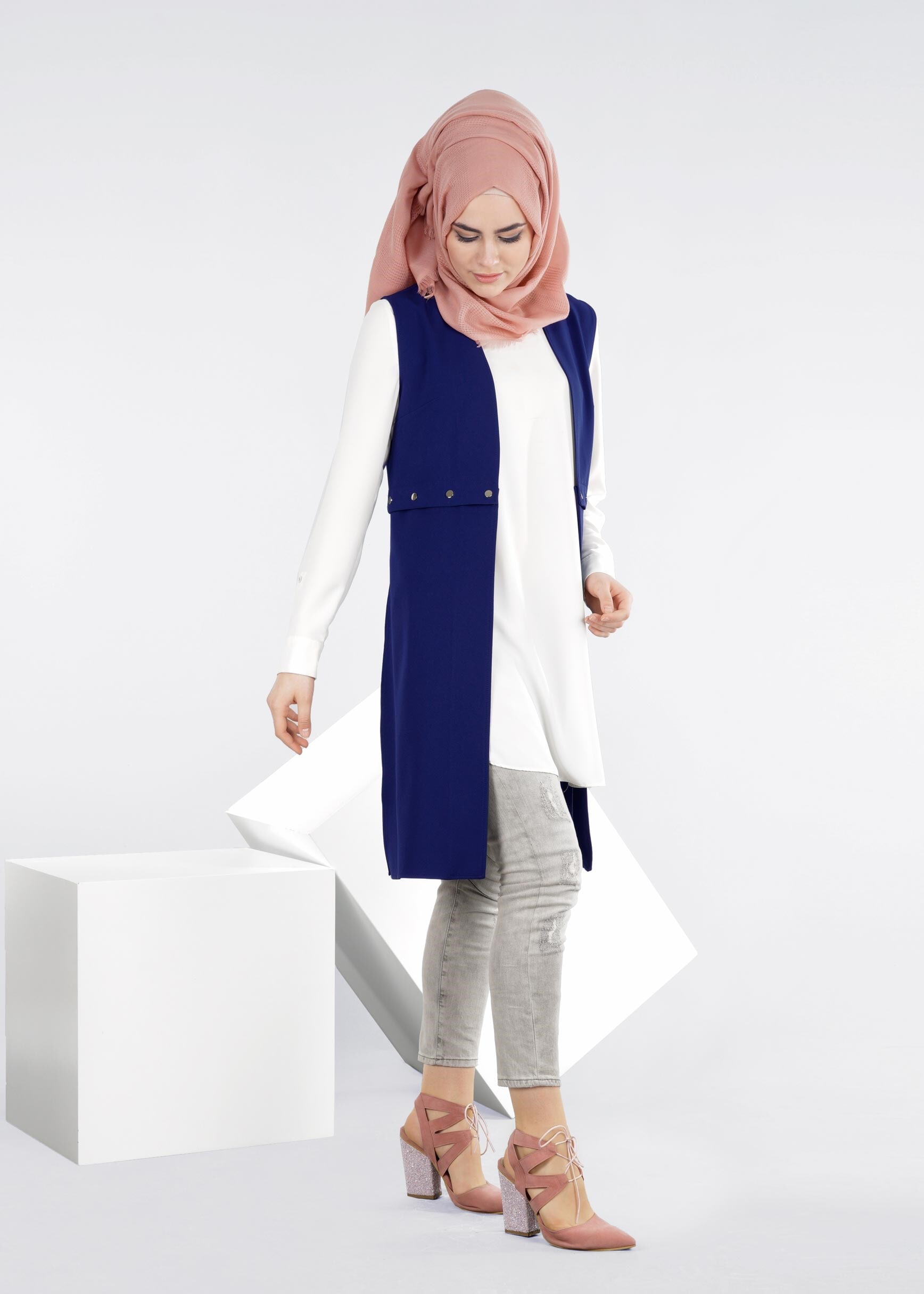 Tesettür giyim LACİVERT 4206 ZADE YELEK 38/44 TEK36