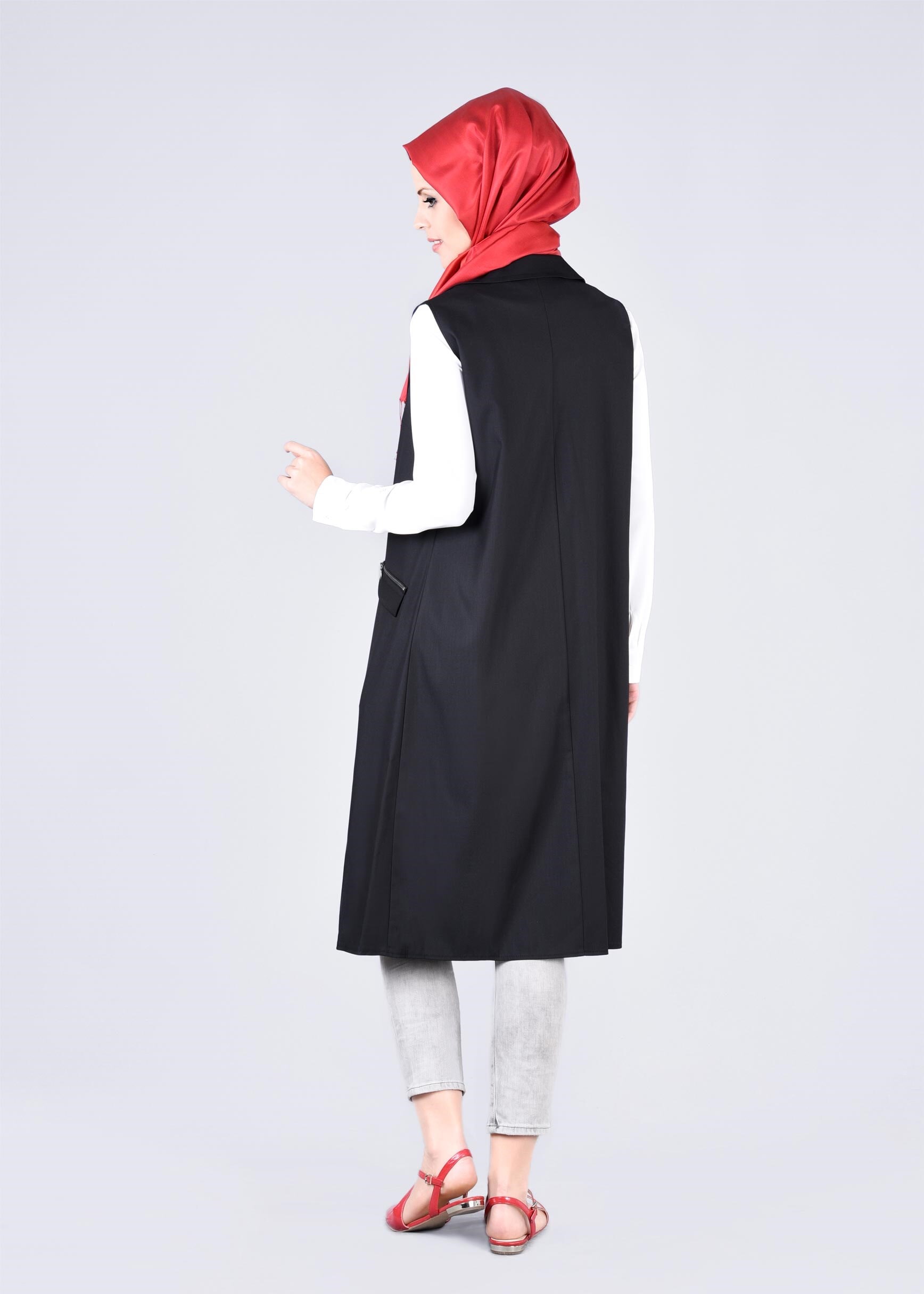Tesettür giyim SİYAH 4216 LİFE TESETTÜR YELEK 38/48