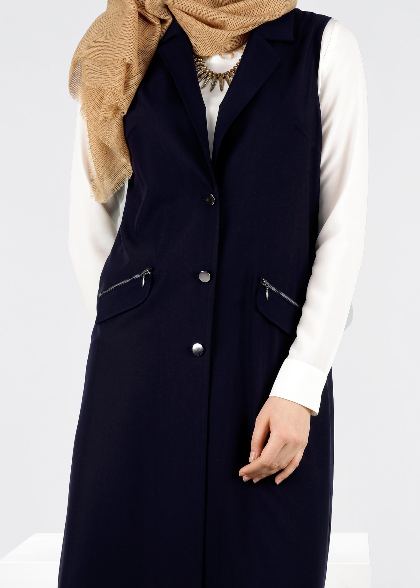 Tesettür giyim LACİVERT 4216 LİFE TESETTÜR YELEK 38/48