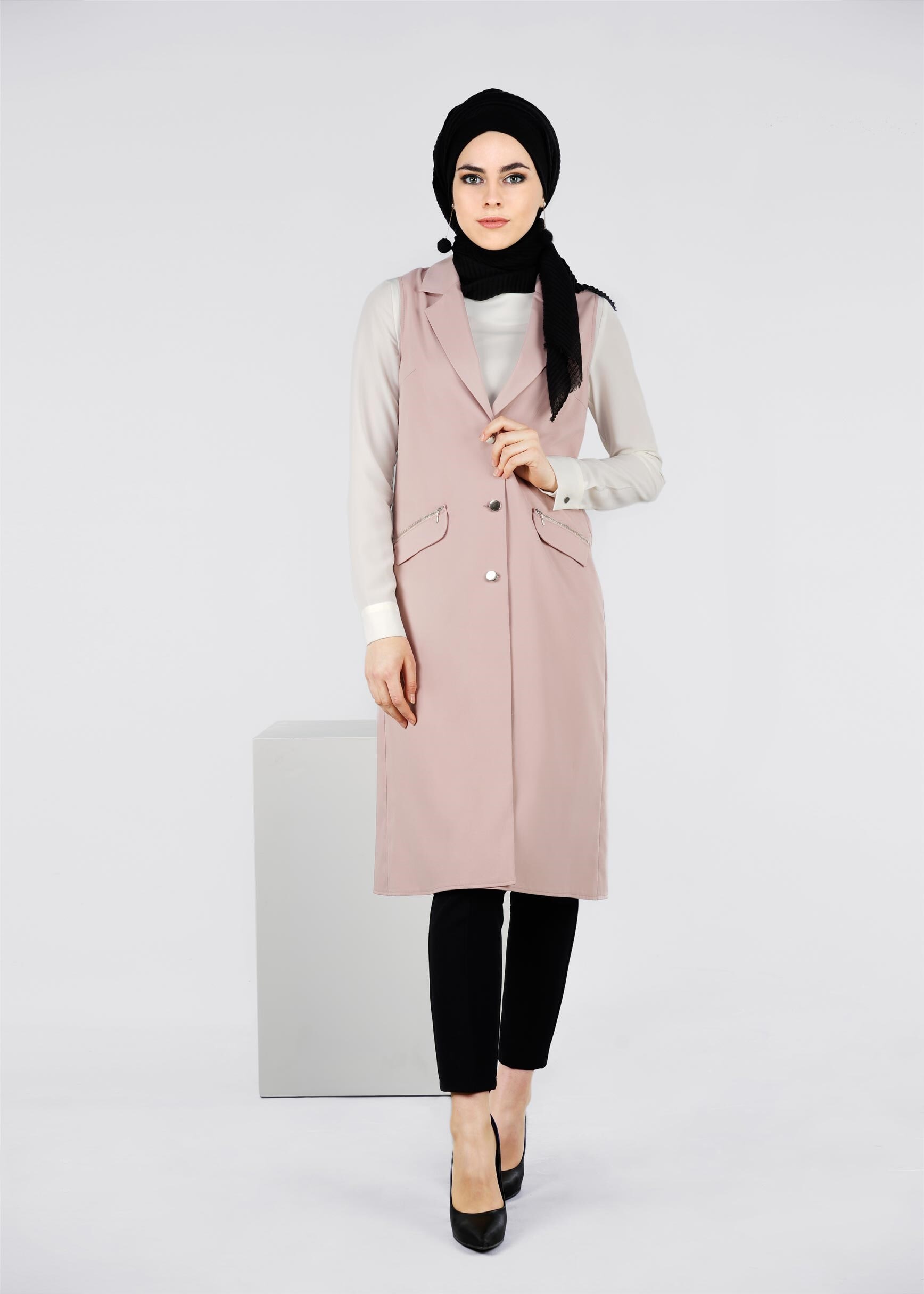 Tesettür giyim PUDRA 4216 LİFE TESETTÜR YELEK 38/48