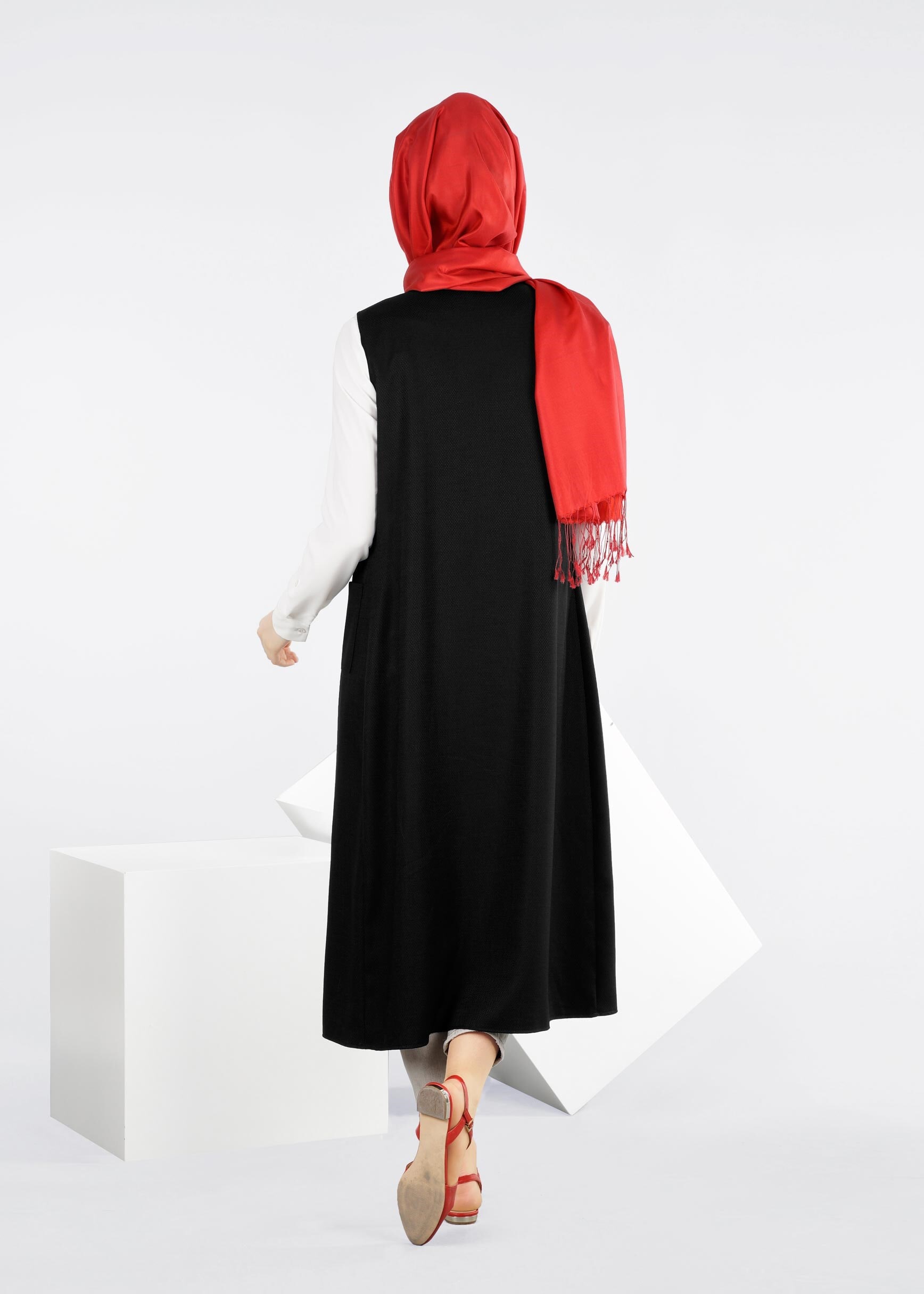 Tesettür giyim SİYAH 4217 SHADOW YELEK 38/46 TEK40