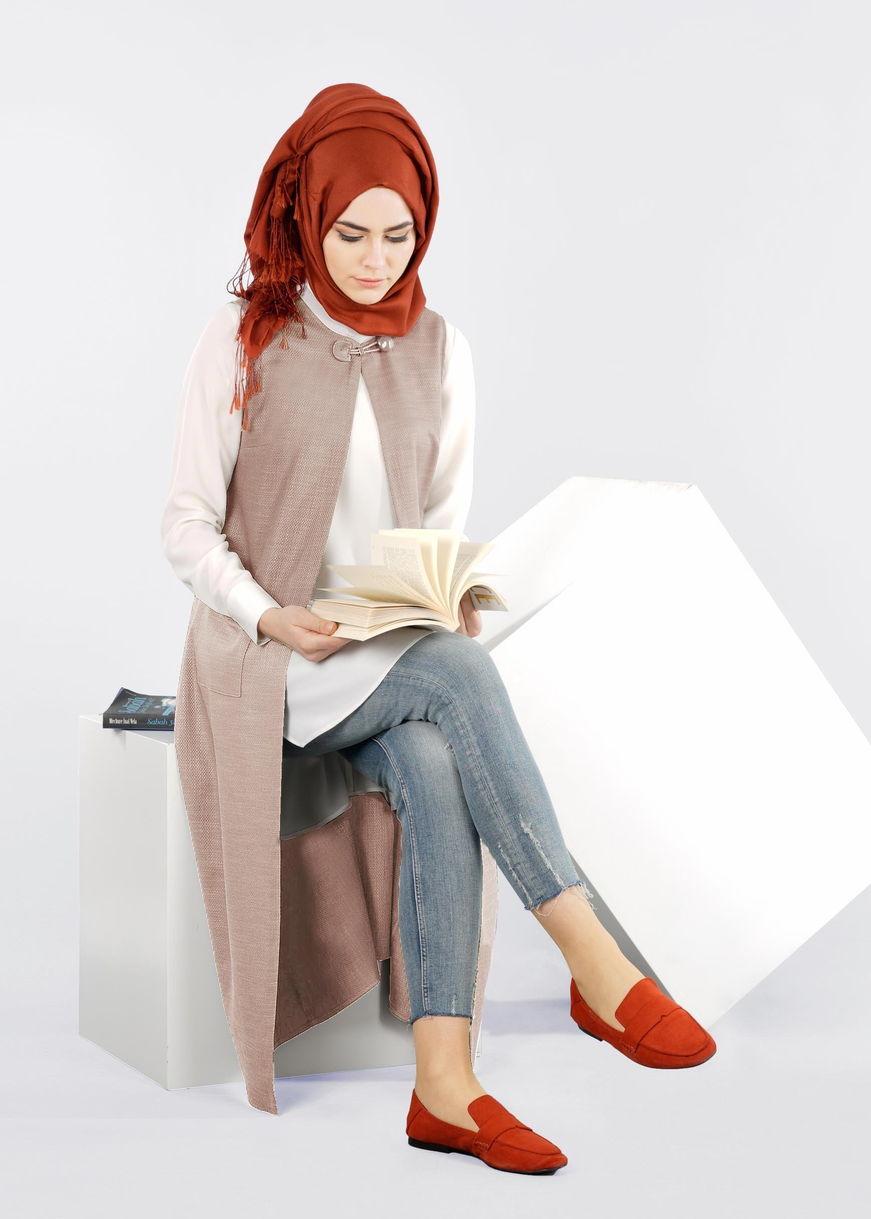 Tesettür giyim BEJ 4217 SHADOW YELEK 38/46 TEK40