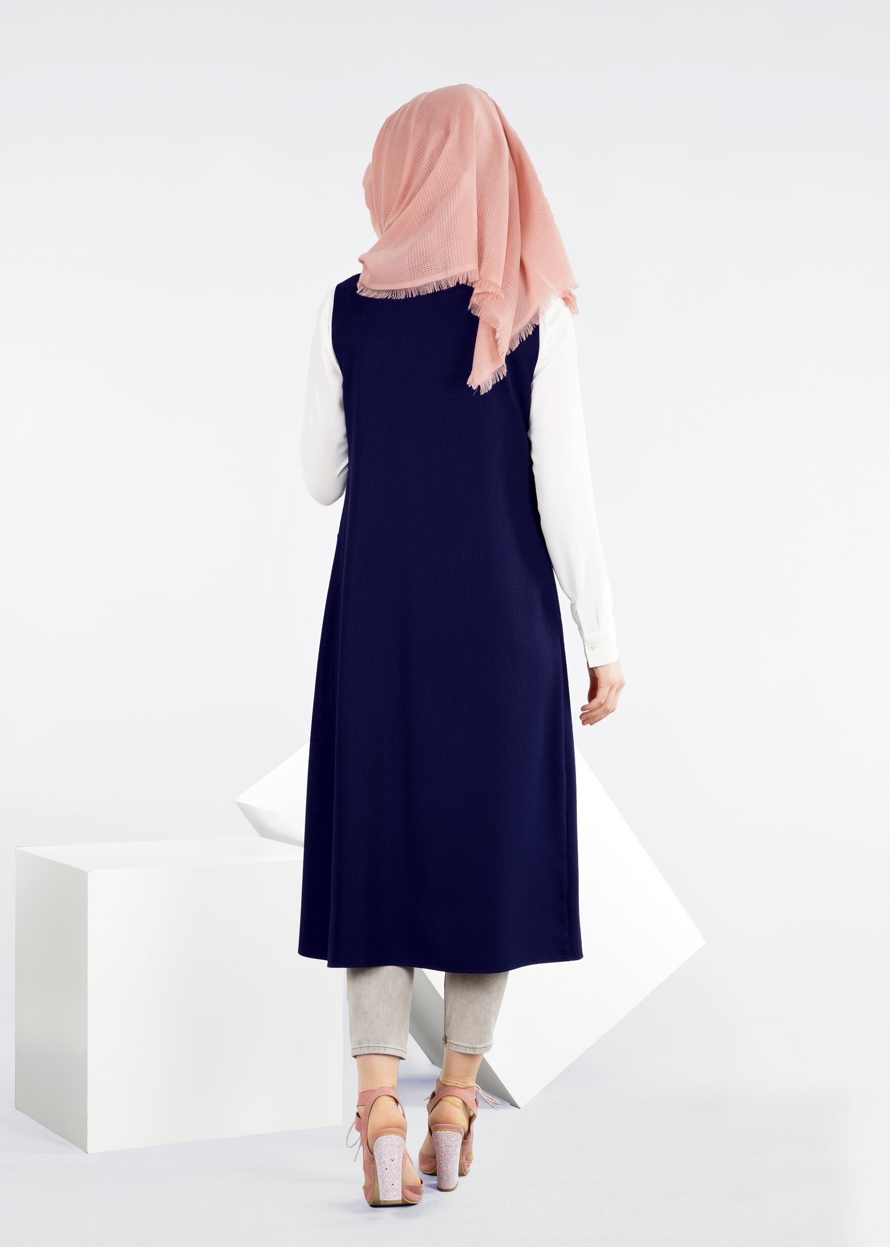 Tesettür giyim LACİVERT 4217 SHADOW YELEK 38/46 TEK40