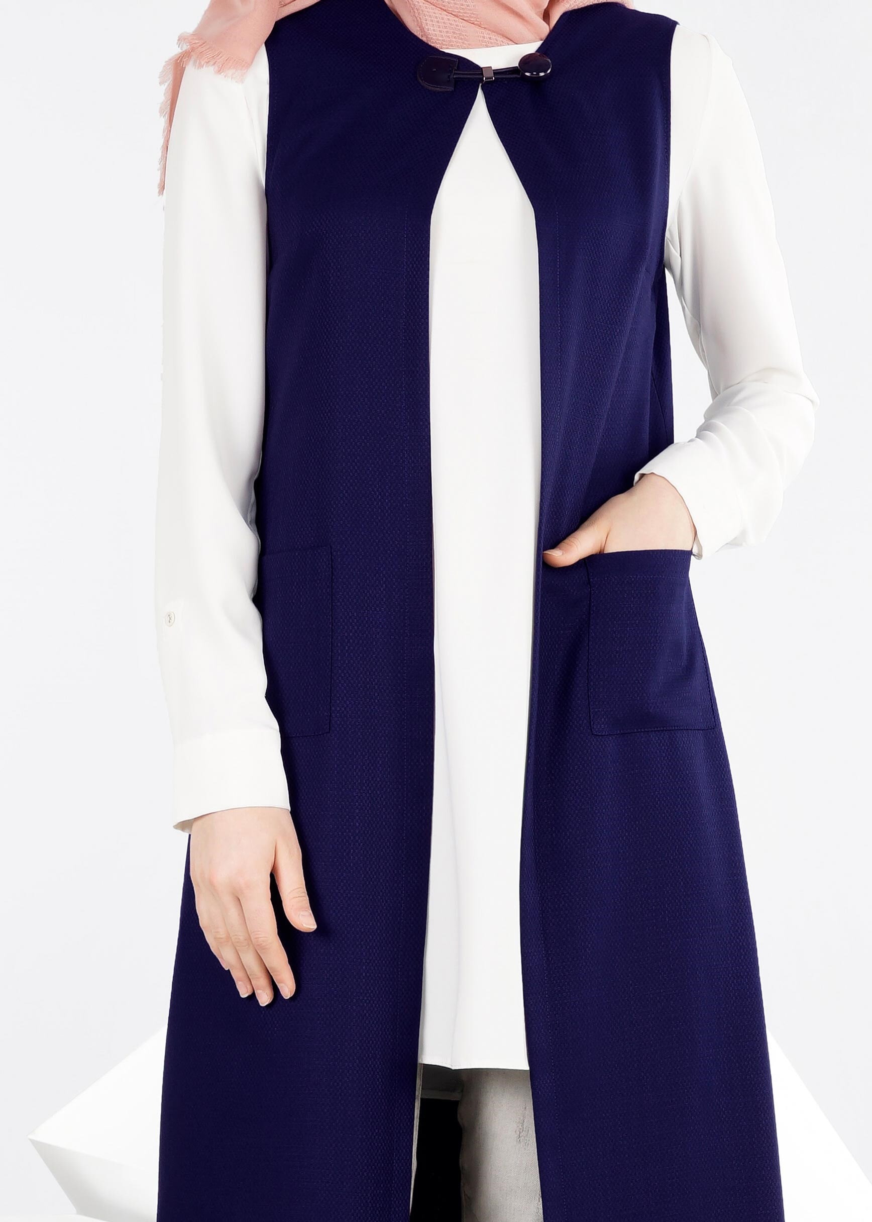 Tesettür giyim LACİVERT 4217 SHADOW YELEK 38/46 TEK40