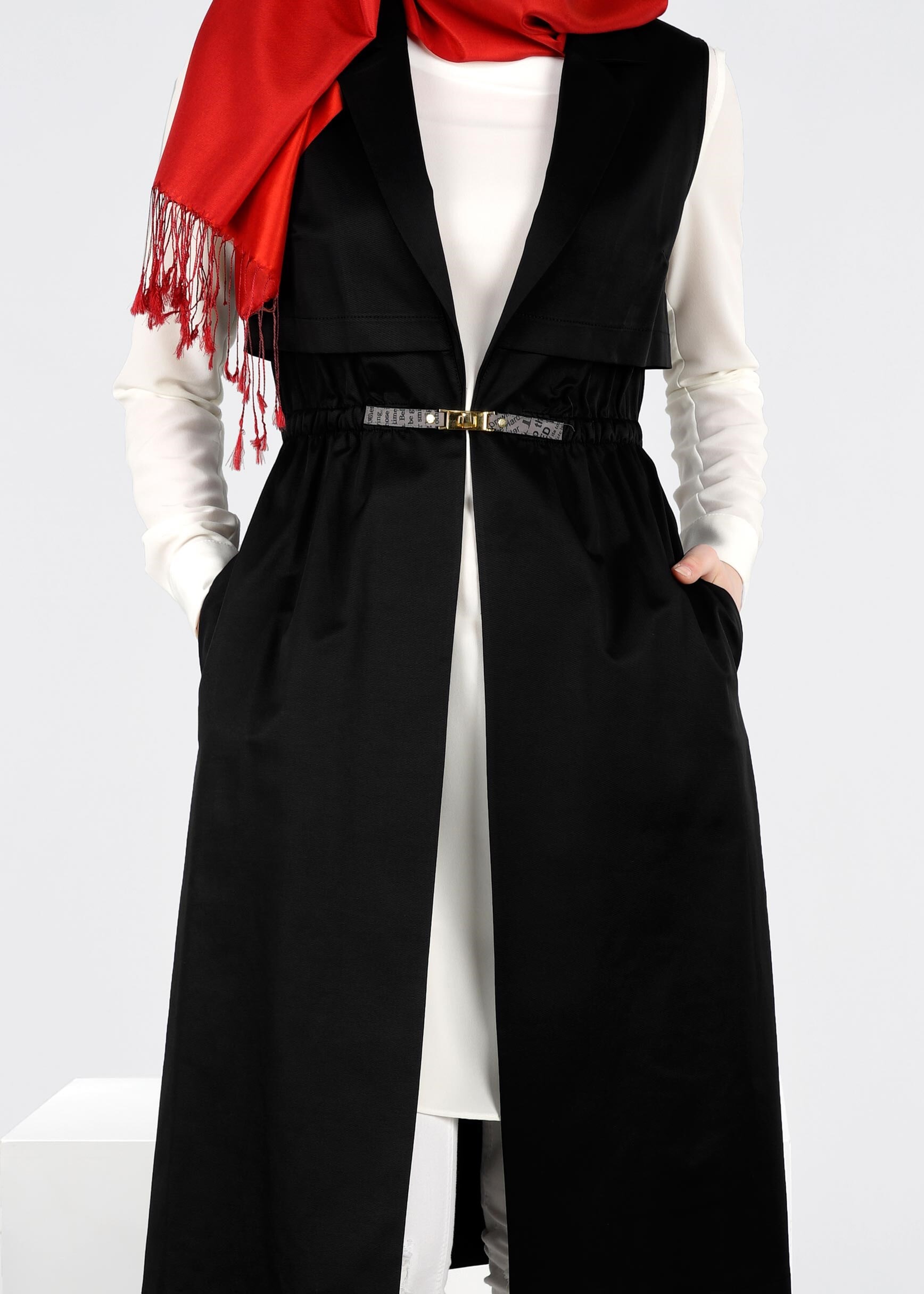 Tesettür giyim SİYAH 4236 BESTE 15570 YELEK 36/42 TEK38