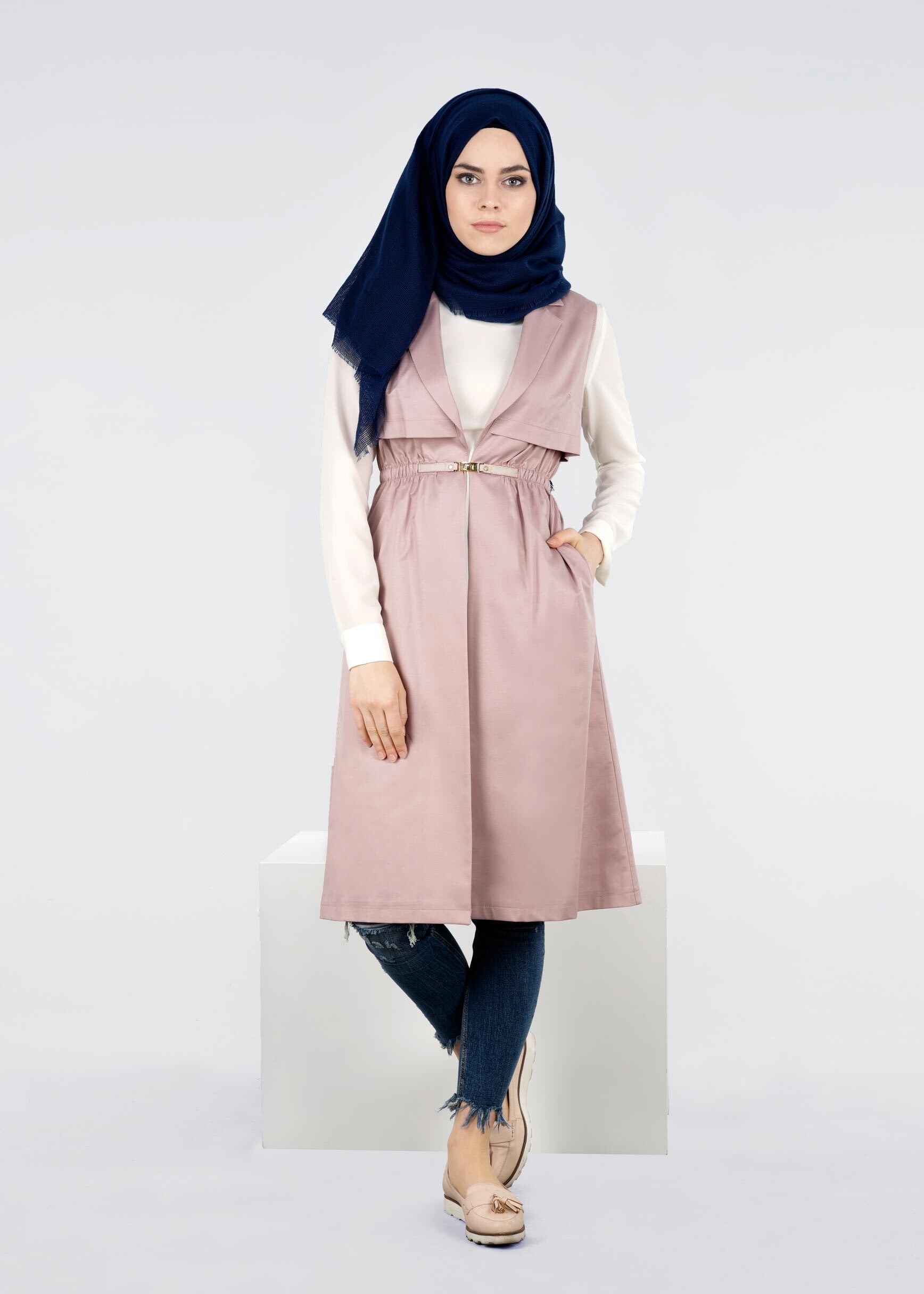 Tesettür giyim PUDRA 4236 BESTE 15570 YELEK 36/42 TEK38