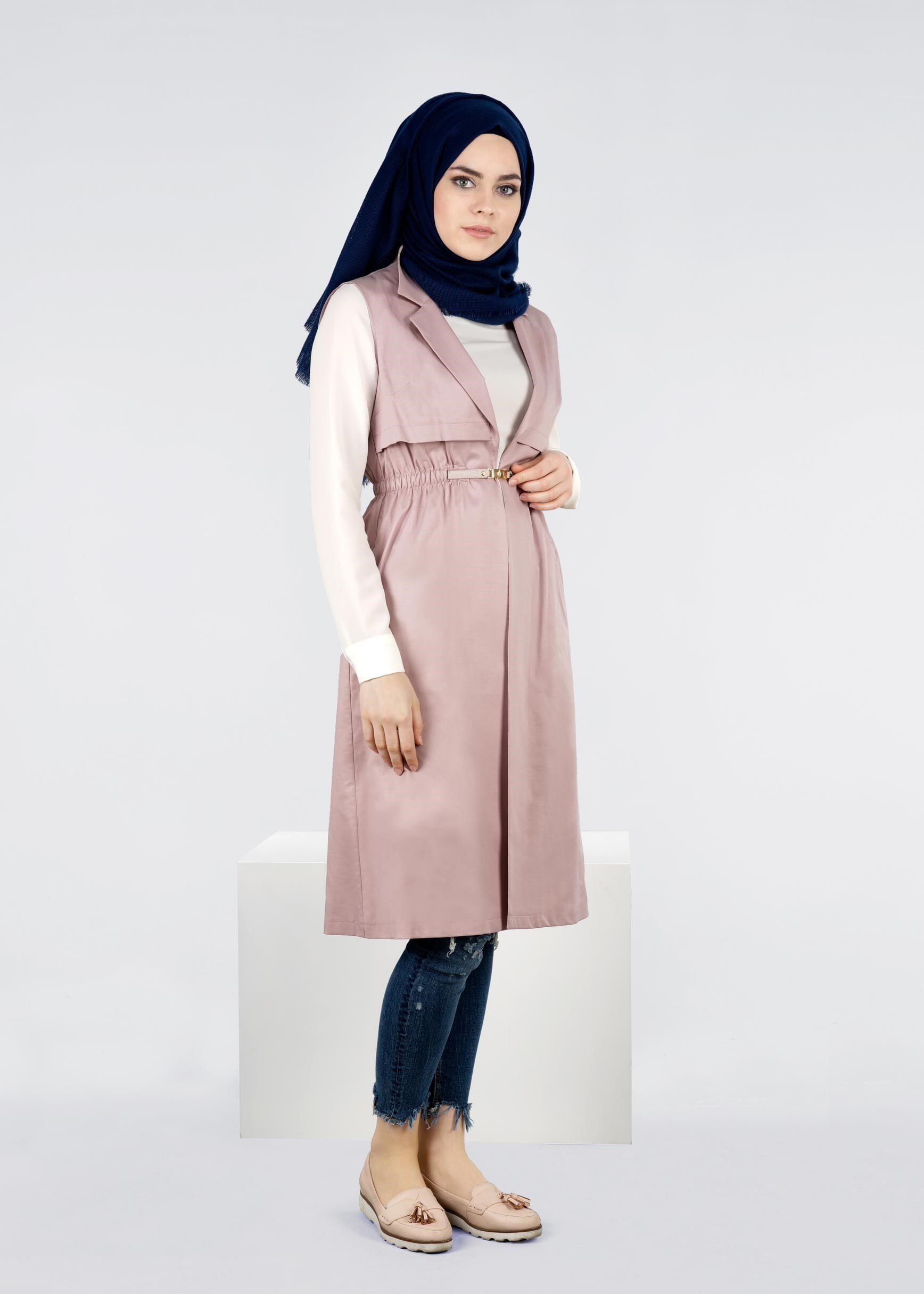 Tesettür giyim PUDRA 4236 BESTE 15570 YELEK 36/42 TEK38