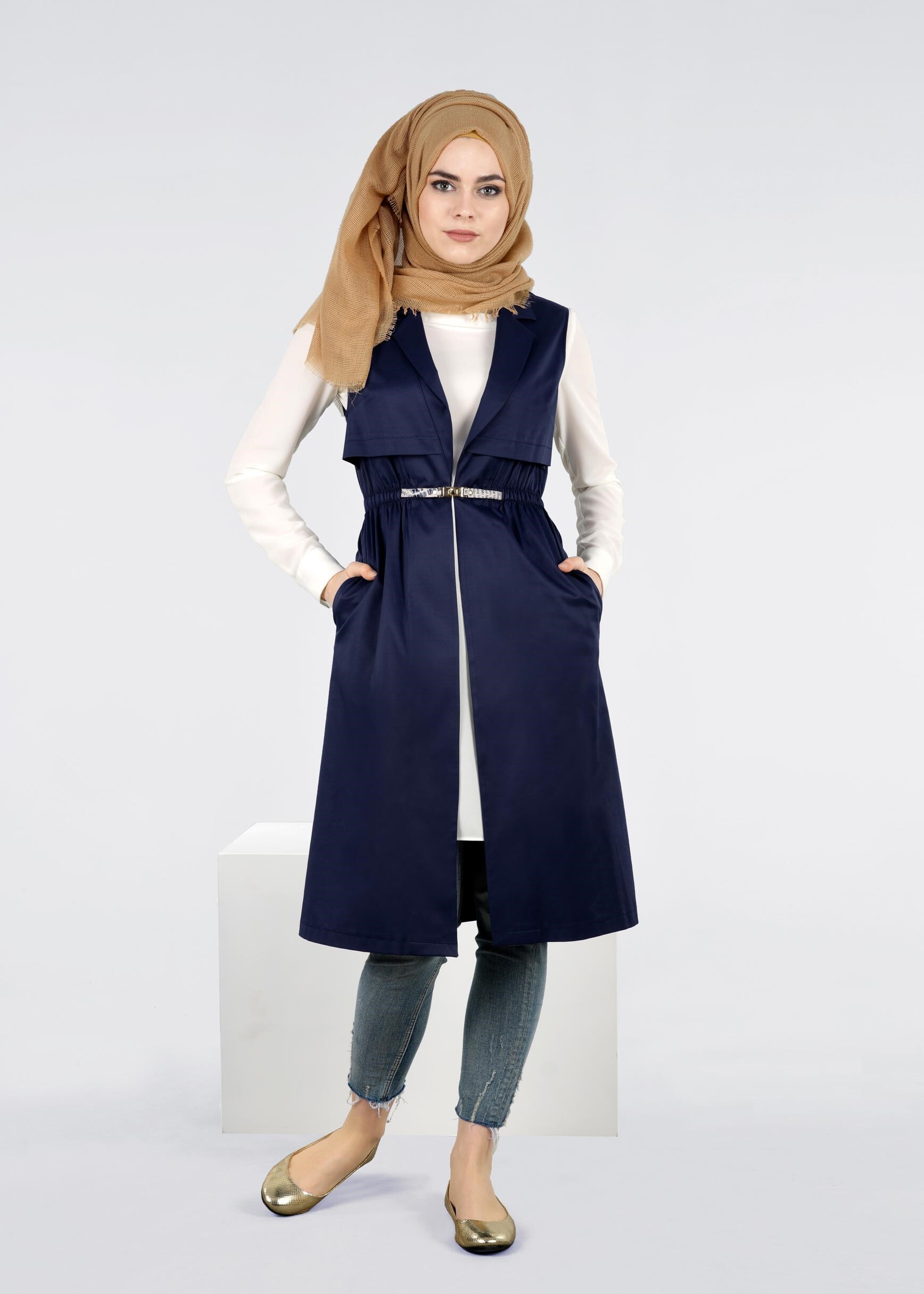 Tesettür giyim LACİVERT 4236 BESTE 15570 YELEK 36/42 TEK38