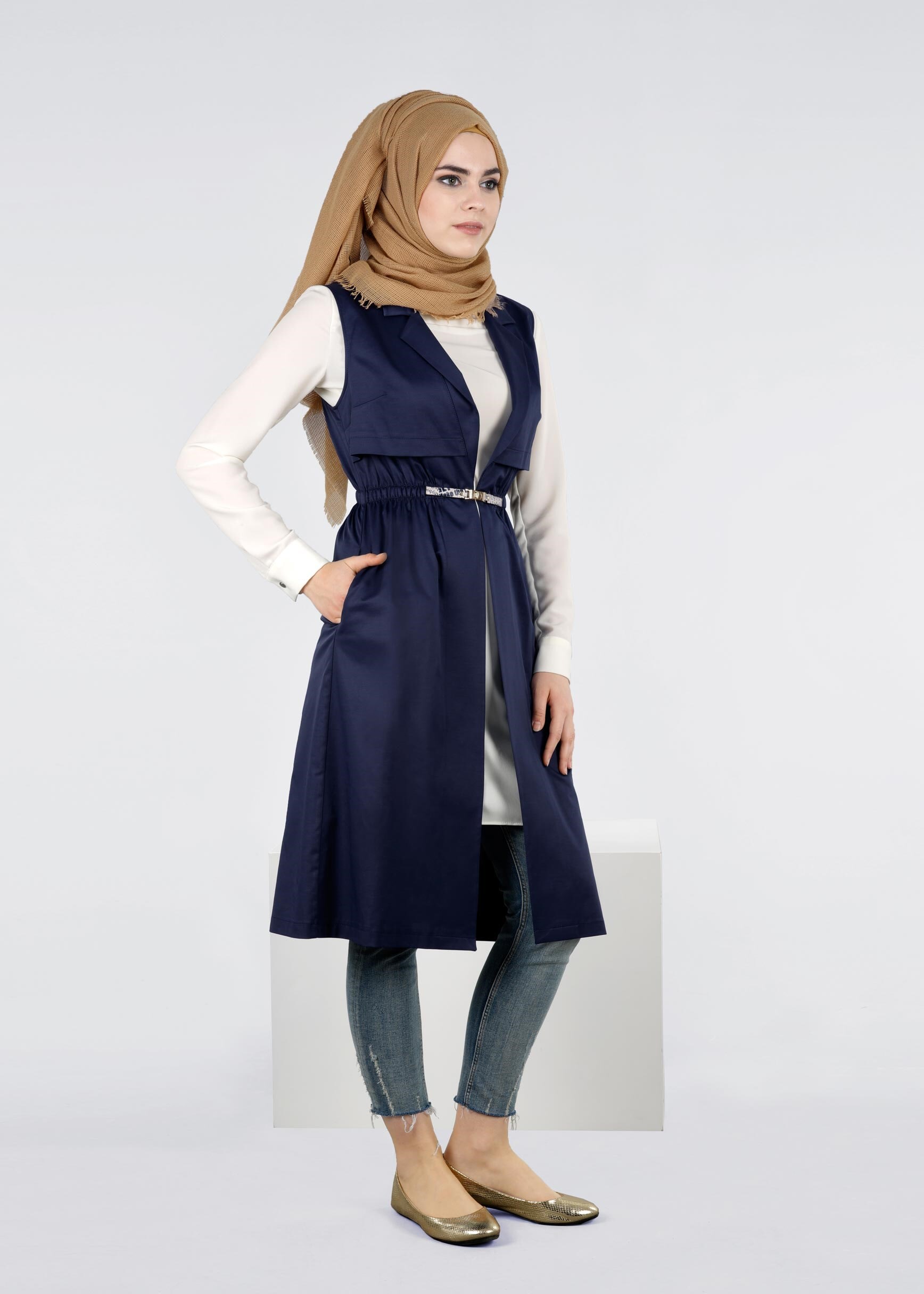 Tesettür giyim LACİVERT 4236 BESTE 15570 YELEK 36/42 TEK38