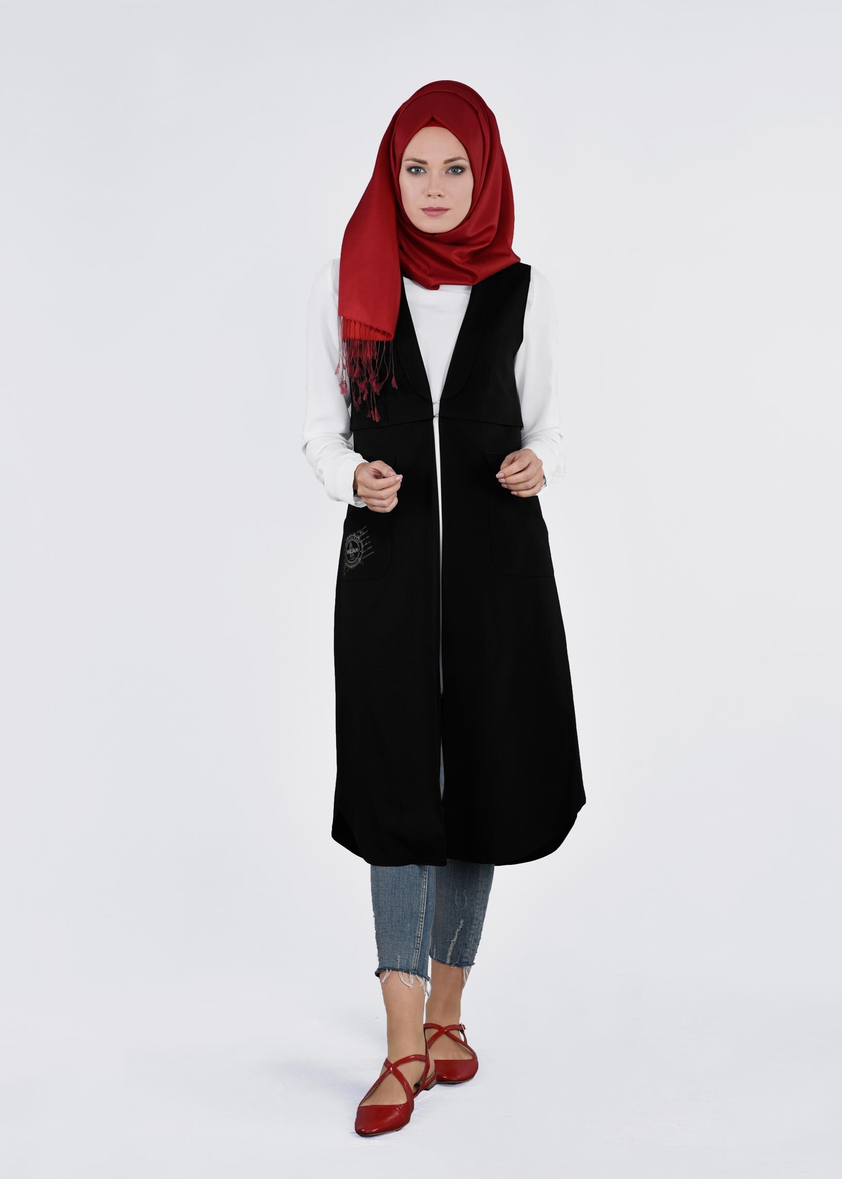Tesettür giyim SİYAH 4271 STİL 8563 YELEK 38/46 TEK40