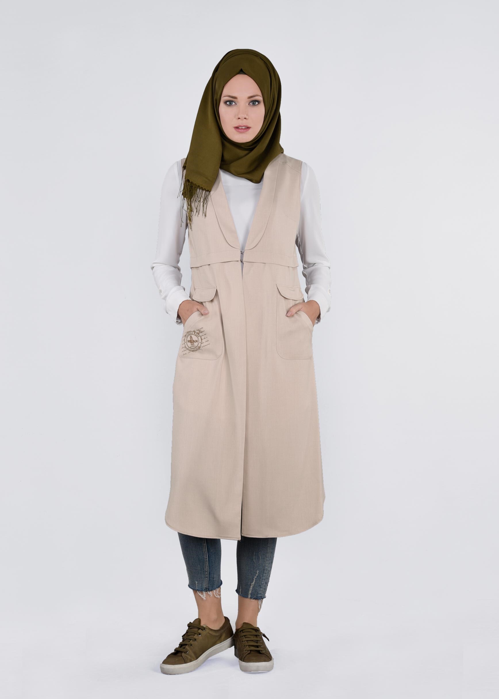 Tesettür giyim BEJ 4271 STİL 8563 YELEK 38/46 TEK40