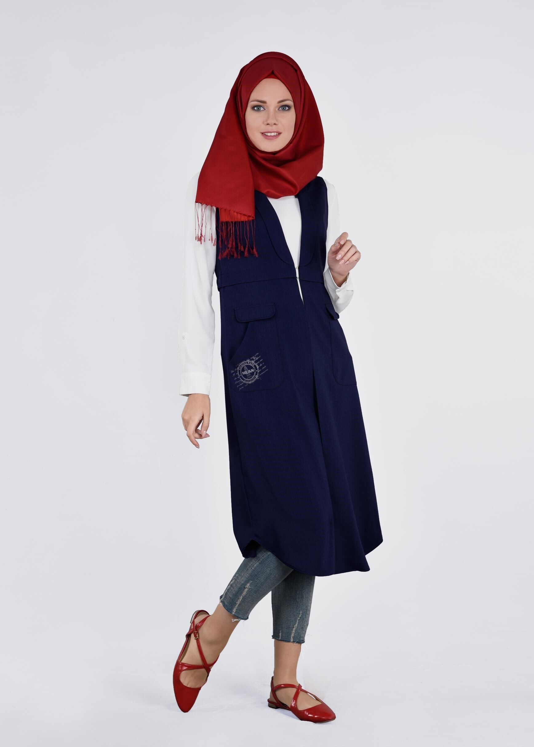 Tesettür giyim LACİVERT 4271 STİL 8563 YELEK 38/46 TEK40