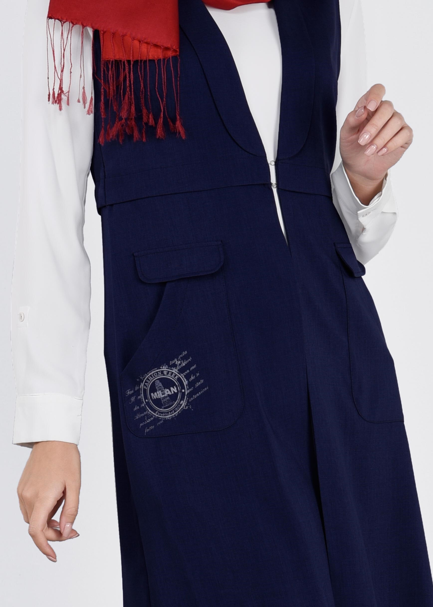 Tesettür giyim LACİVERT 4271 STİL 8563 YELEK 38/46 TEK40