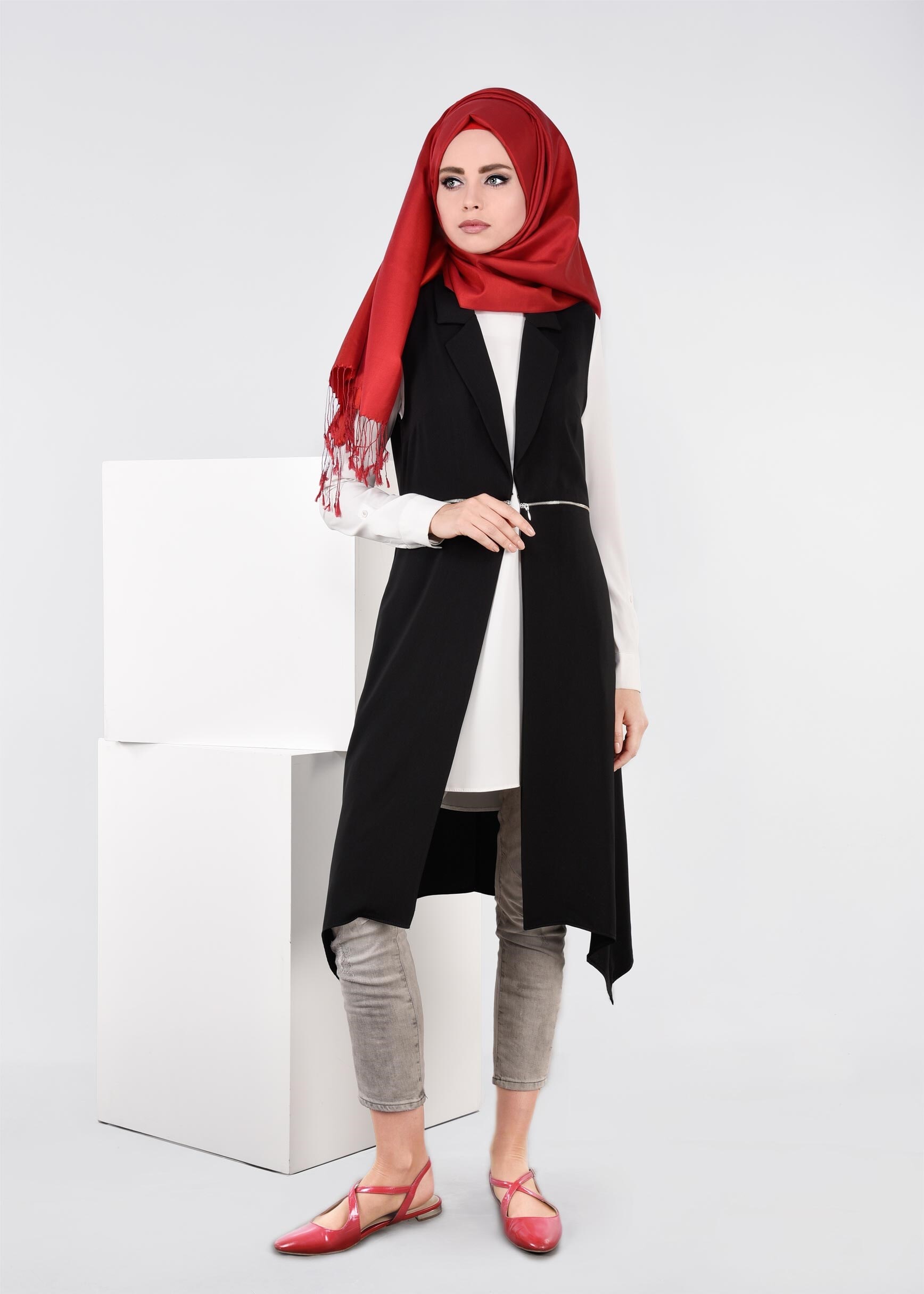 Tesettür giyim SİYAH 4273 VİRONA YELEK 38/46 TEK40