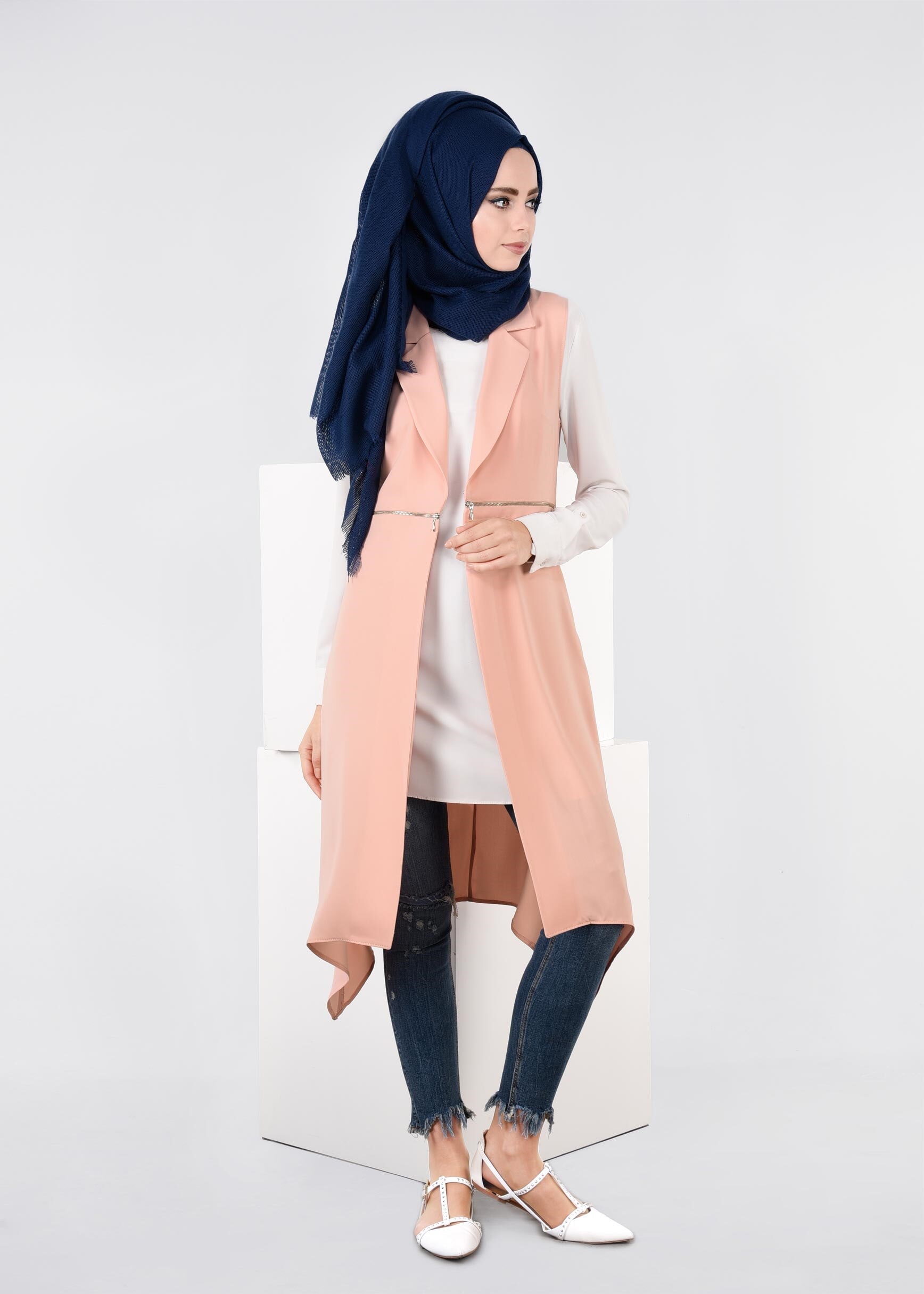 Tesettür giyim PUDRA 4273 VİRONA YELEK 38/46 TEK40