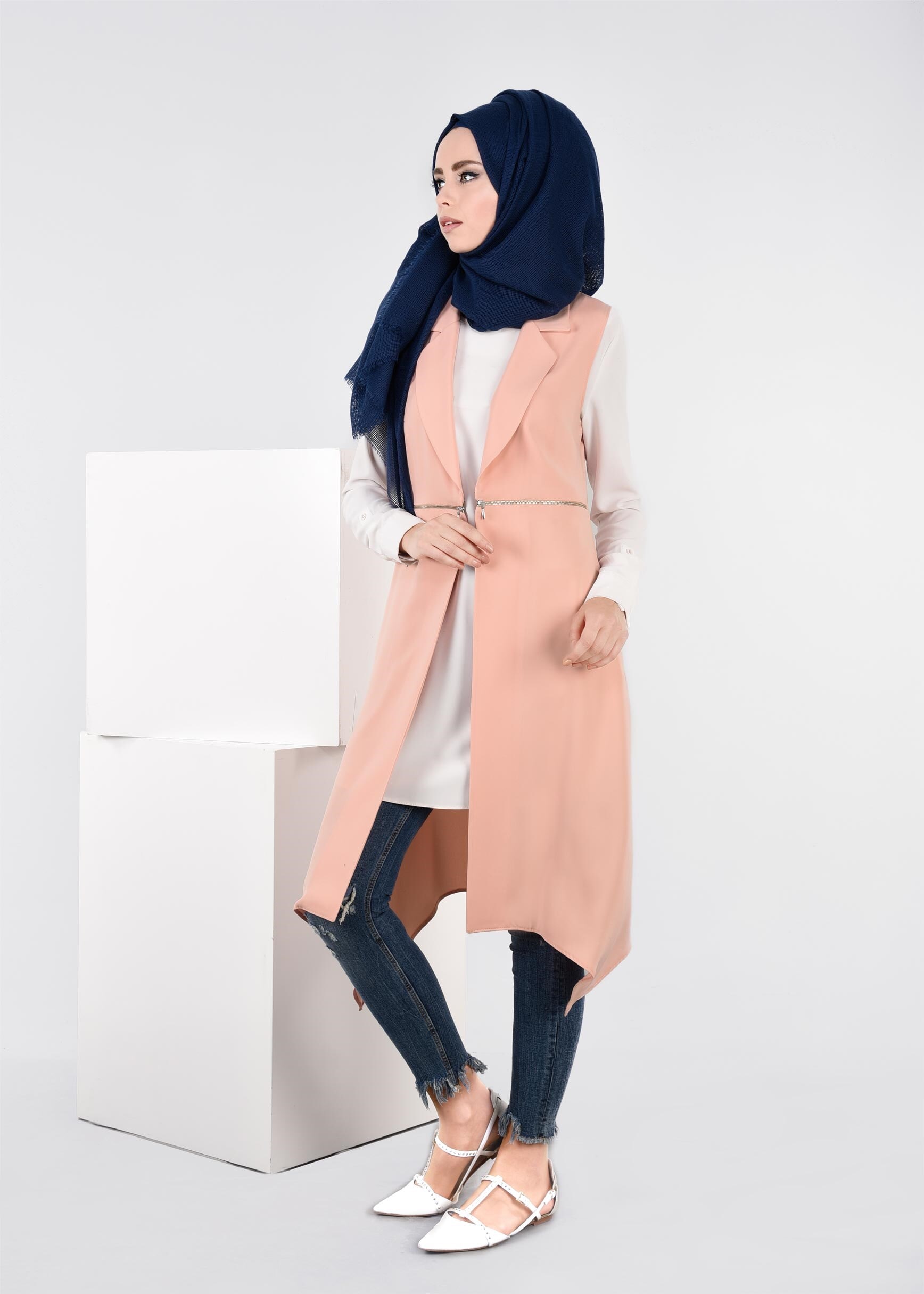 Tesettür giyim PUDRA 4273 VİRONA YELEK 38/46 TEK40