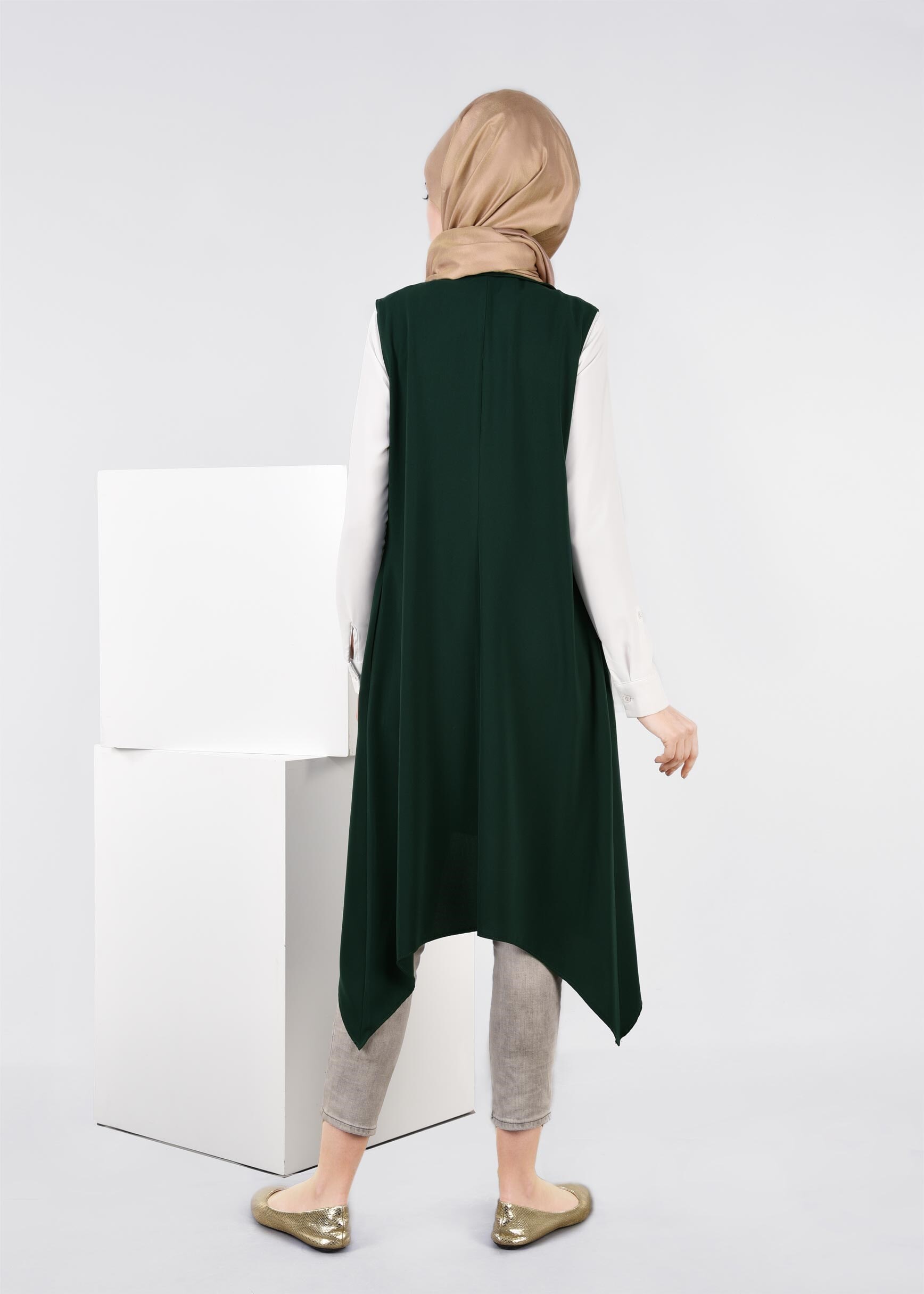 Tesettür giyim YEŞİL 4273 VİRONA YELEK 38/46 TEK40